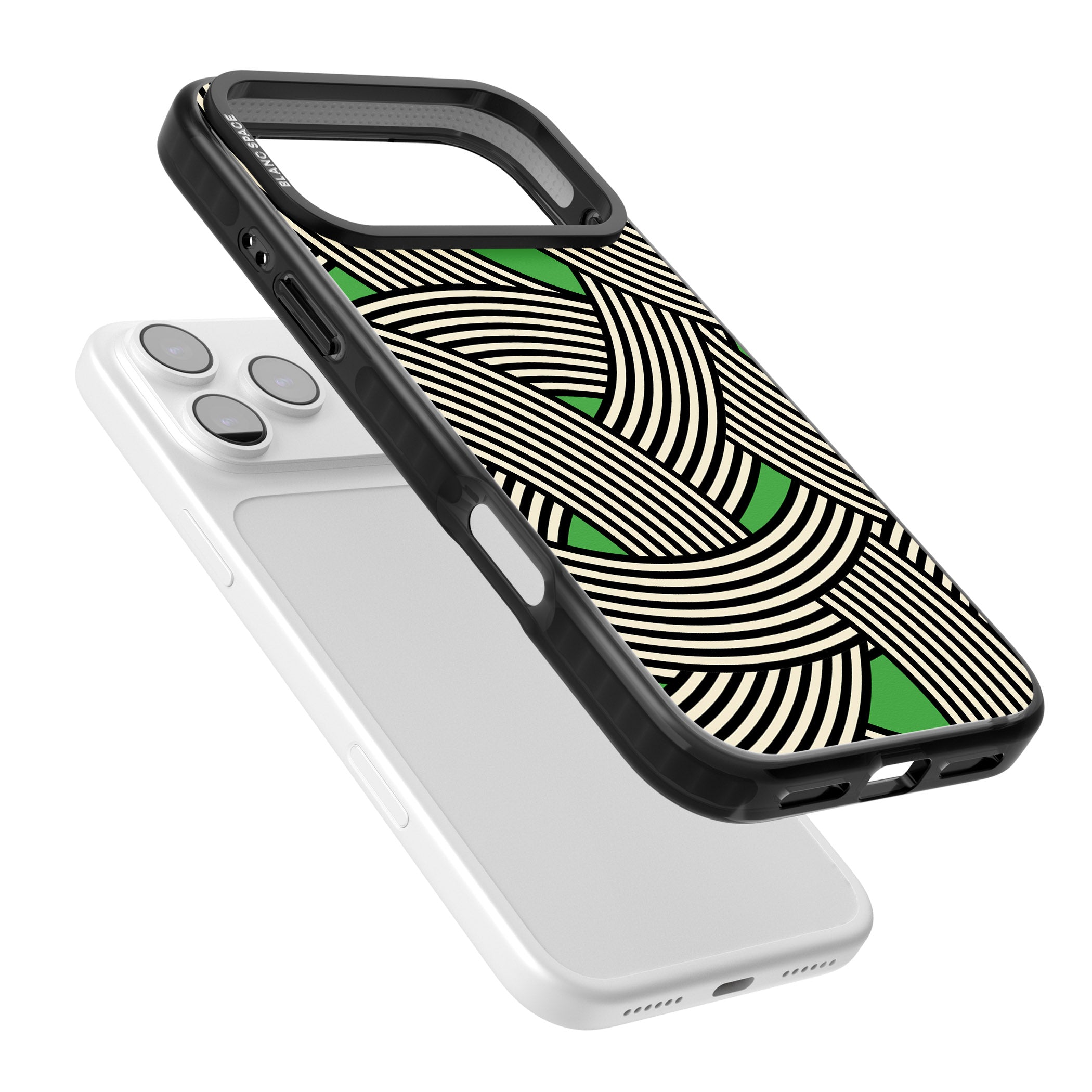 Green Optic Waves iPhone 17 Pro Impact Pro Black Phone Case Colours