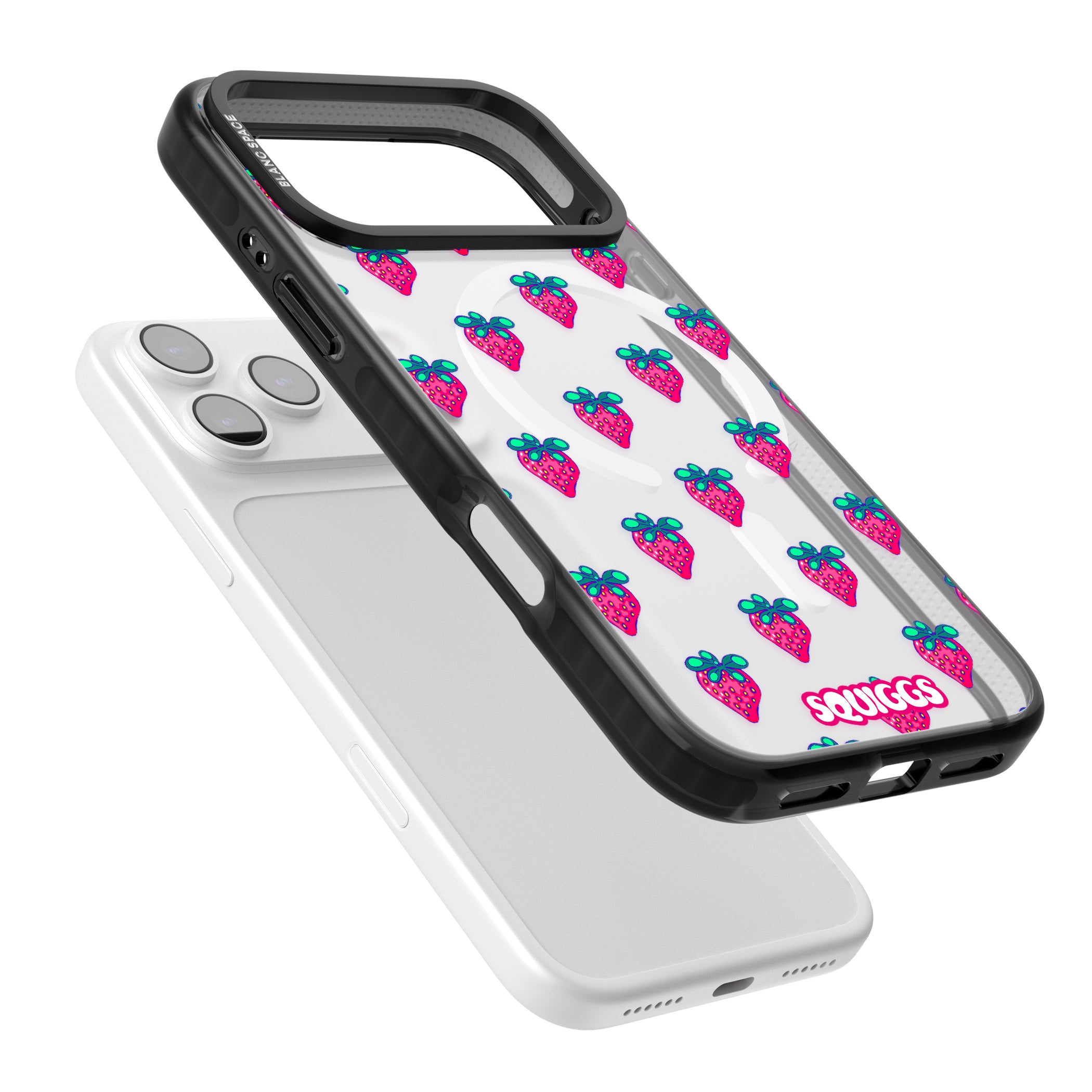 Strawberry Patch iPhone 17 Pro Impact Pro Black Phone Case Colours