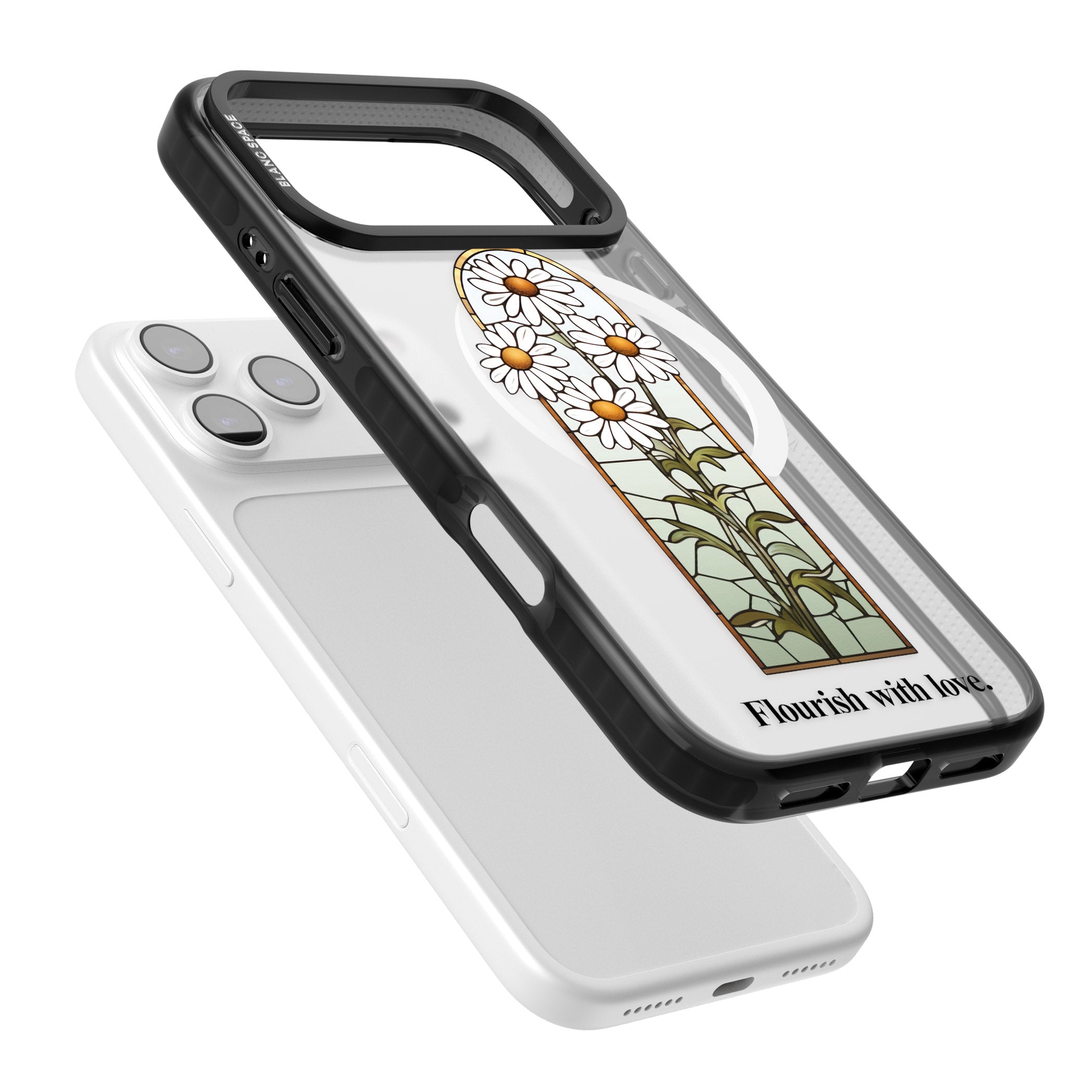 Flourish With Love iPhone 17 Pro Max Impact Pro Black Phone Case Colours