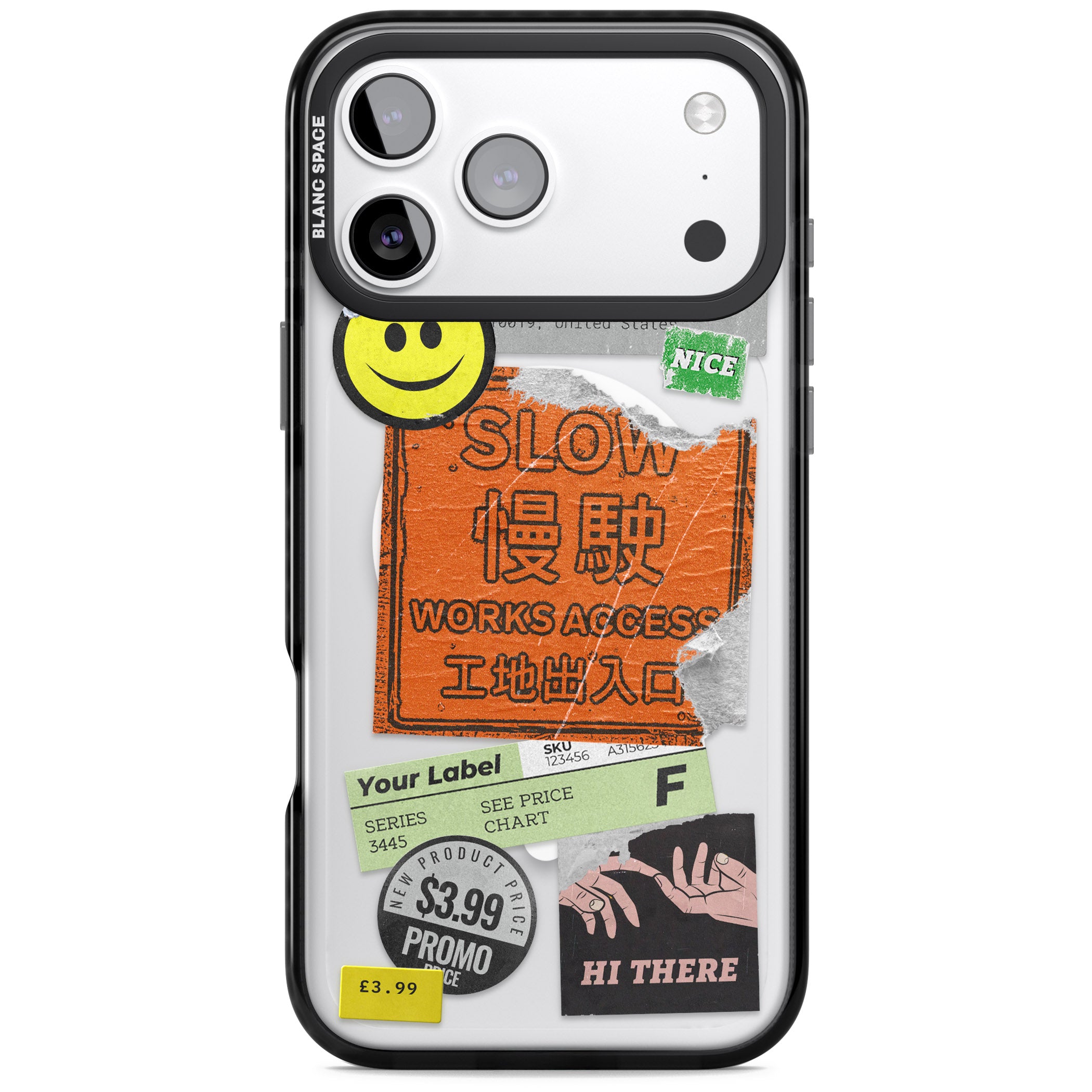 Kanji Signs Sticker Mix iPhone 17 Pro Impact Pro Black Phone Case