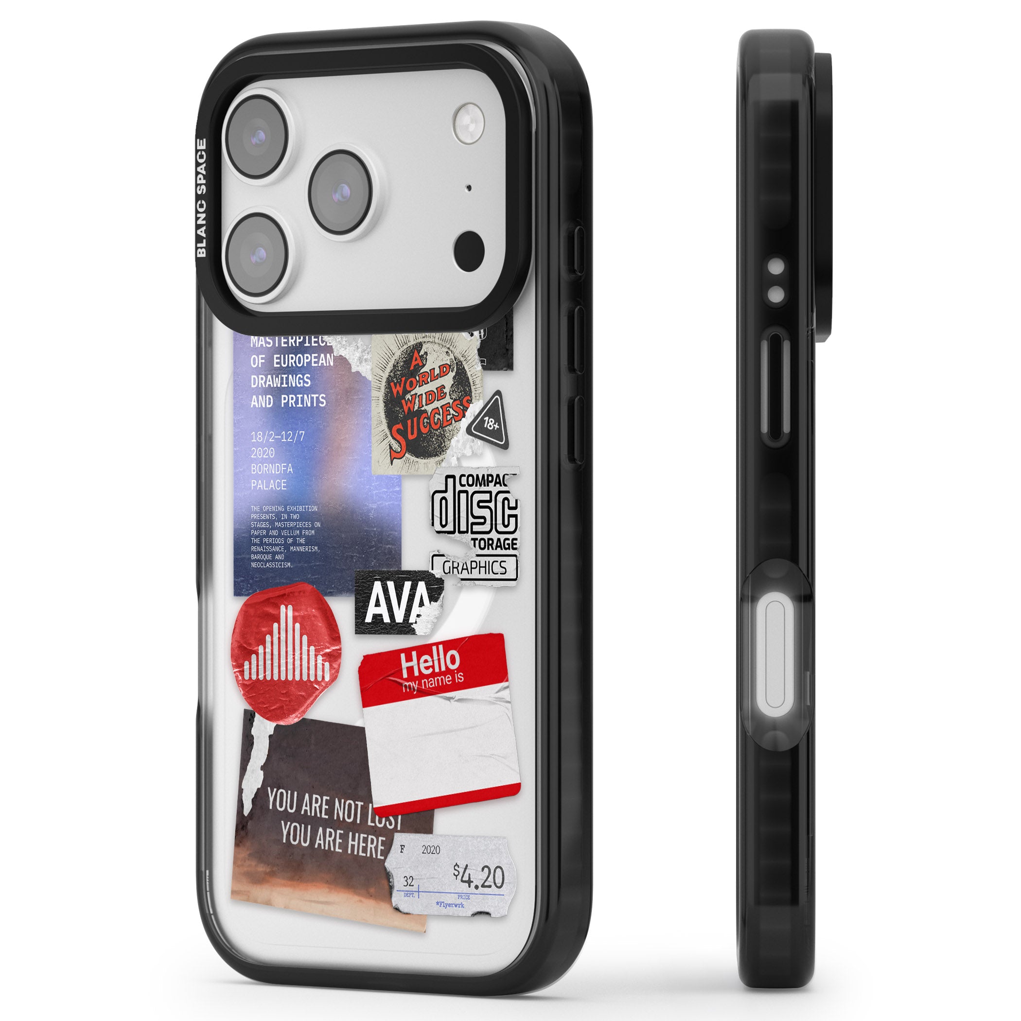 Red & Black Sticker Mix iPhone 17 Pro Impact Pro Black Phone Case Side Profile