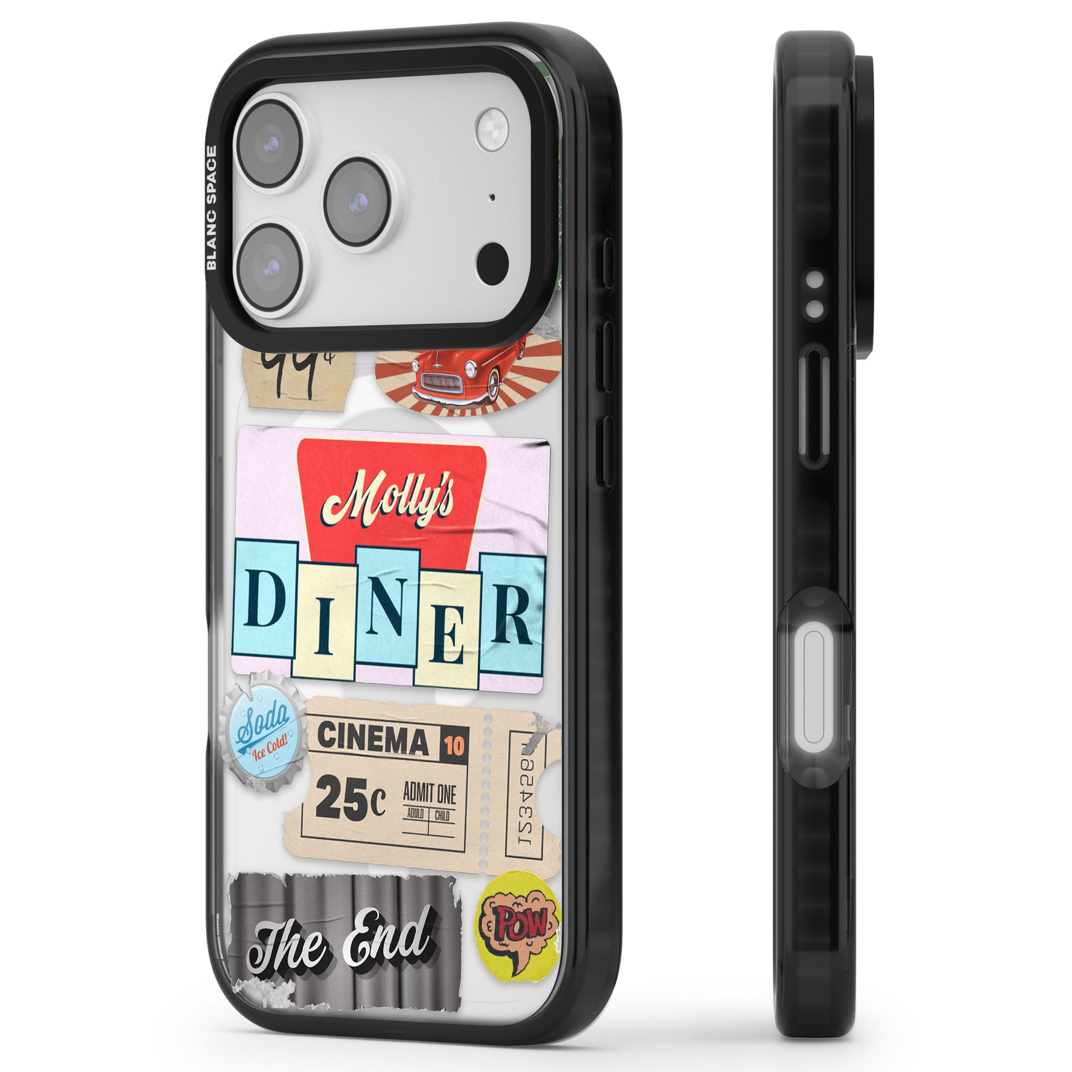 Nifty Fifties Swing iPhone 17 Pro Impact Pro Black Phone Case Side Profile