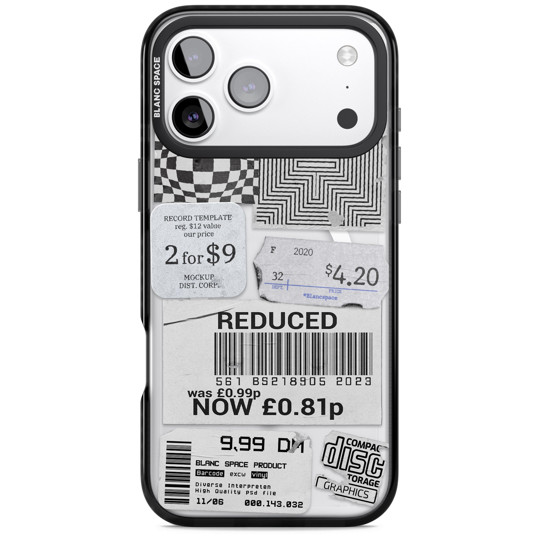 White Sticker Mix iPhone 17 Pro Impact Pro Black Phone Case