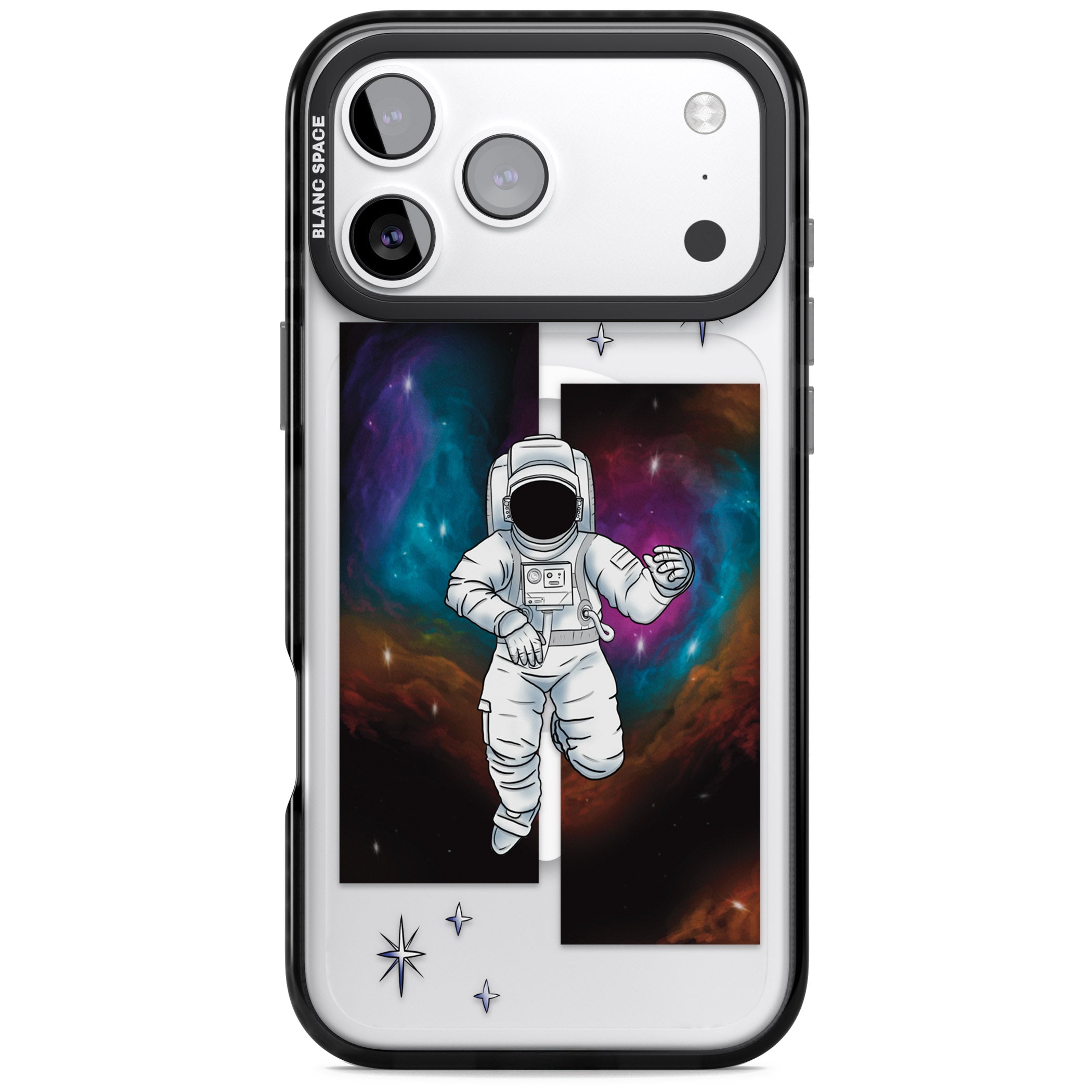 Escape The Nebula iPhone 17 Pro Impact Pro Black Phone Case