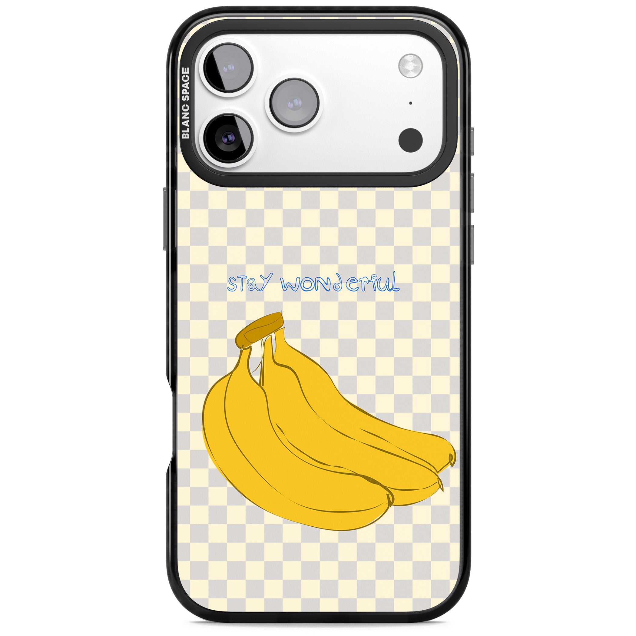 Stay Wonderful Banana iPhone 17 Pro Impact Pro Black Phone Case