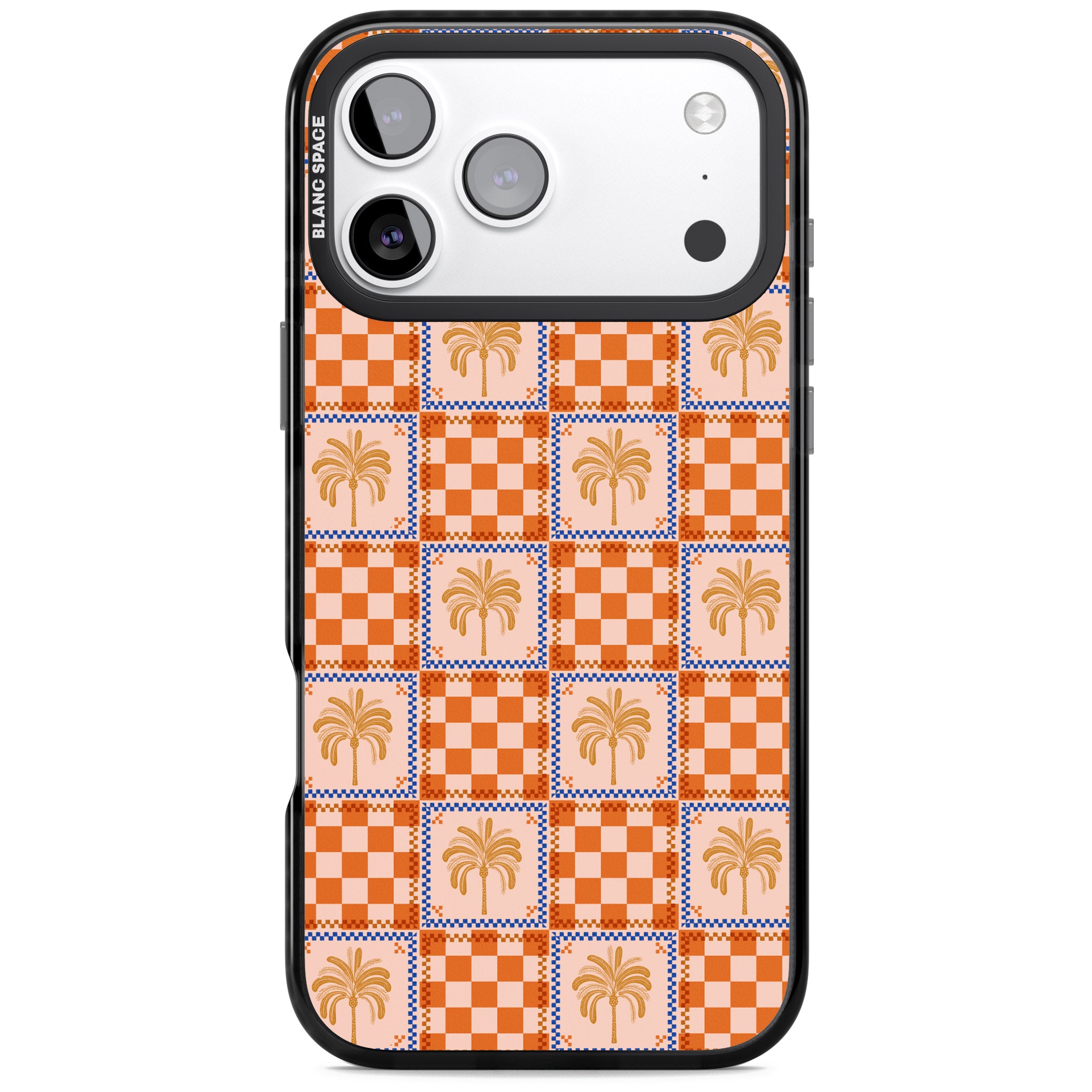 Terracotta Summer Checked iPhone 17 Pro Impact Pro Black Phone Case
