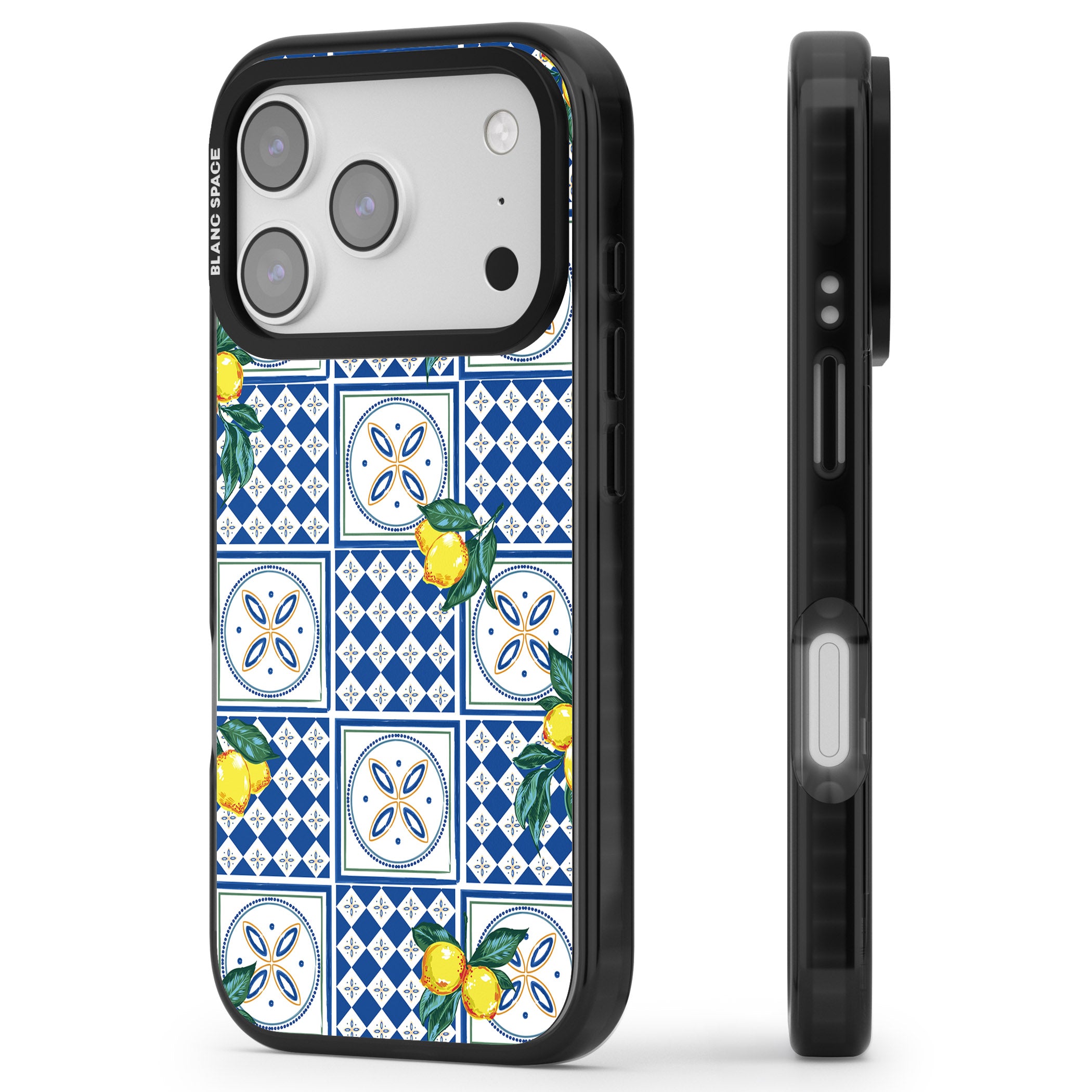 Lemon Tiles iPhone 17 Pro Impact Pro Black Phone Case Side Profile