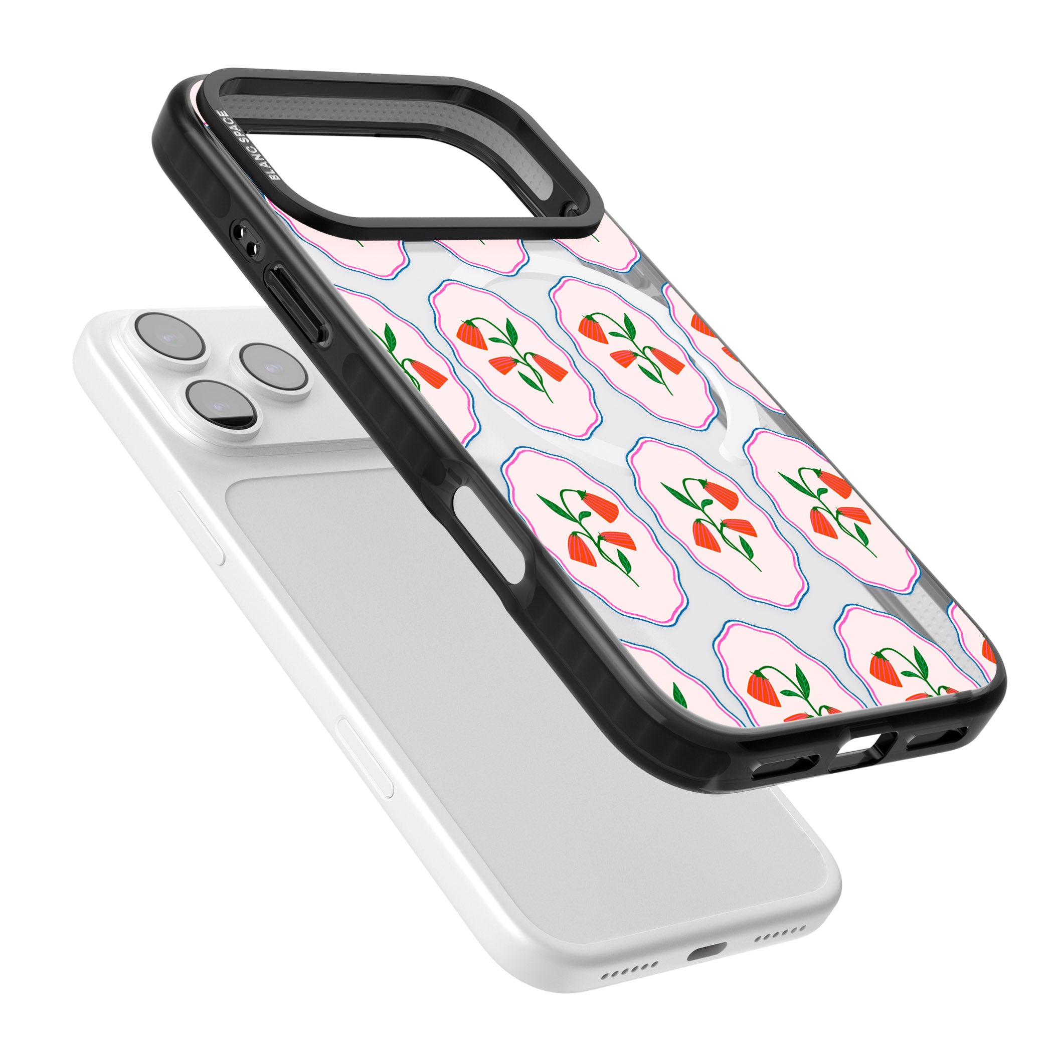 Rose Stamps iPhone 17 Pro Impact Pro Black Phone Case Colours