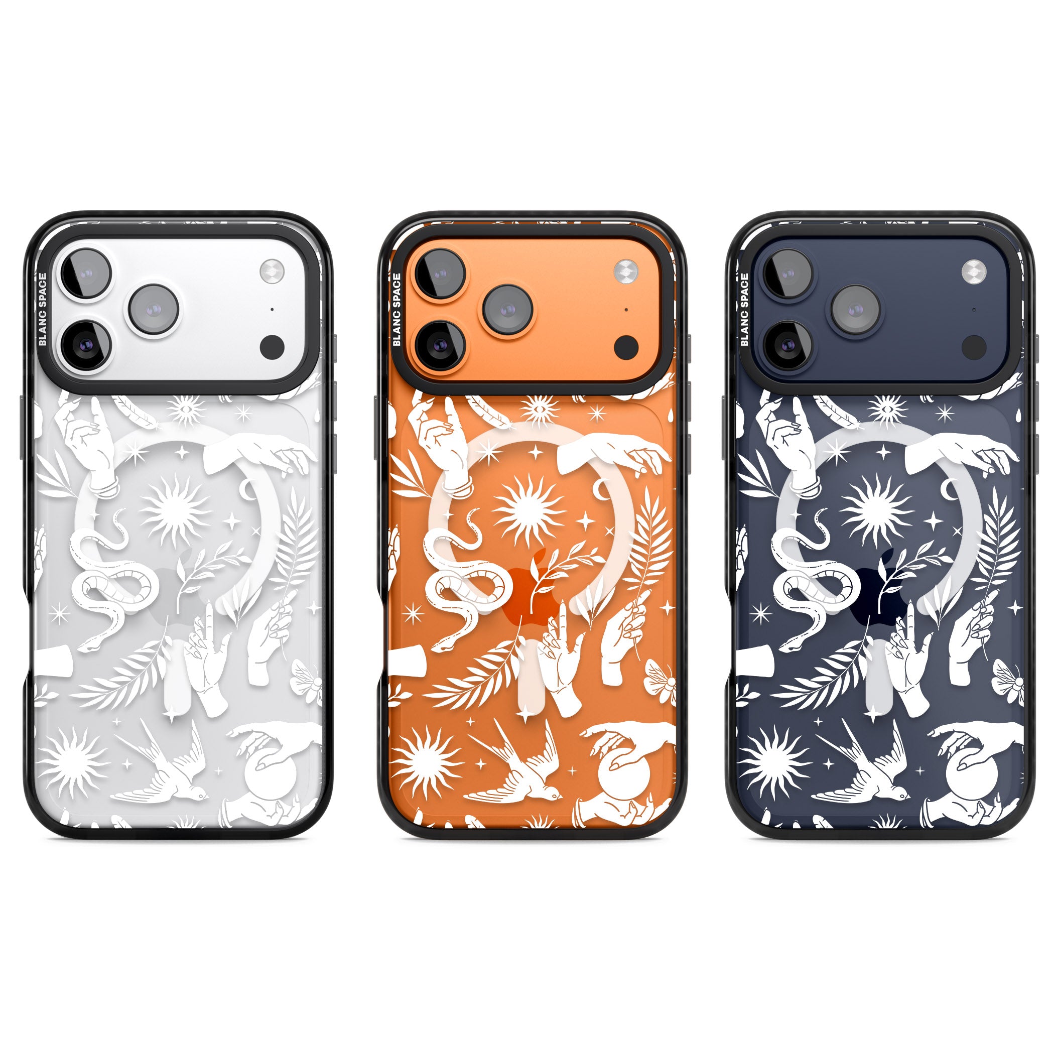 Celestial Pattern (White) iPhone 17 Pro Impact Pro Black Phone Case APT Impact Protection