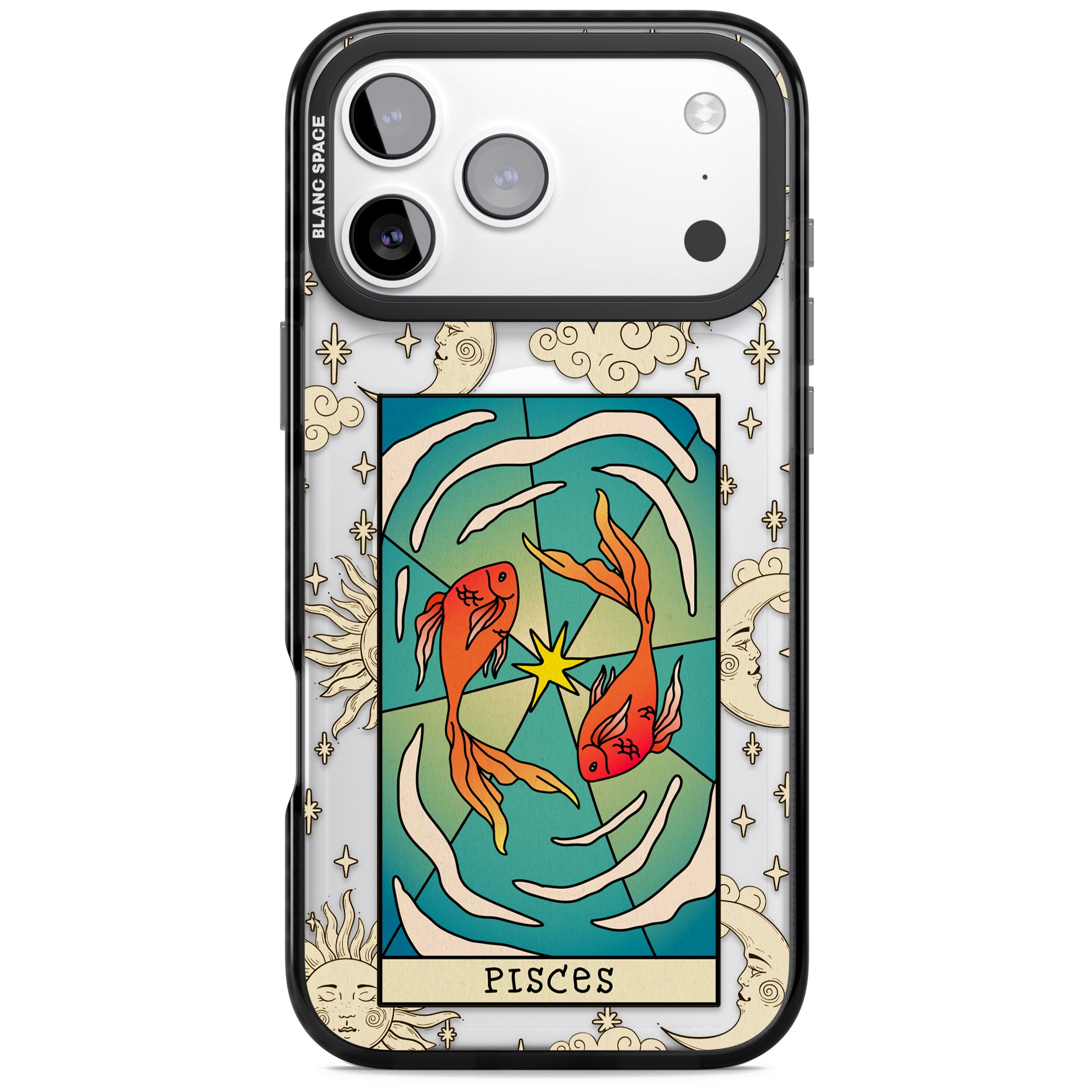 Celestial Zodiac Pisces iPhone 17 Pro Impact Pro Black Phone Case