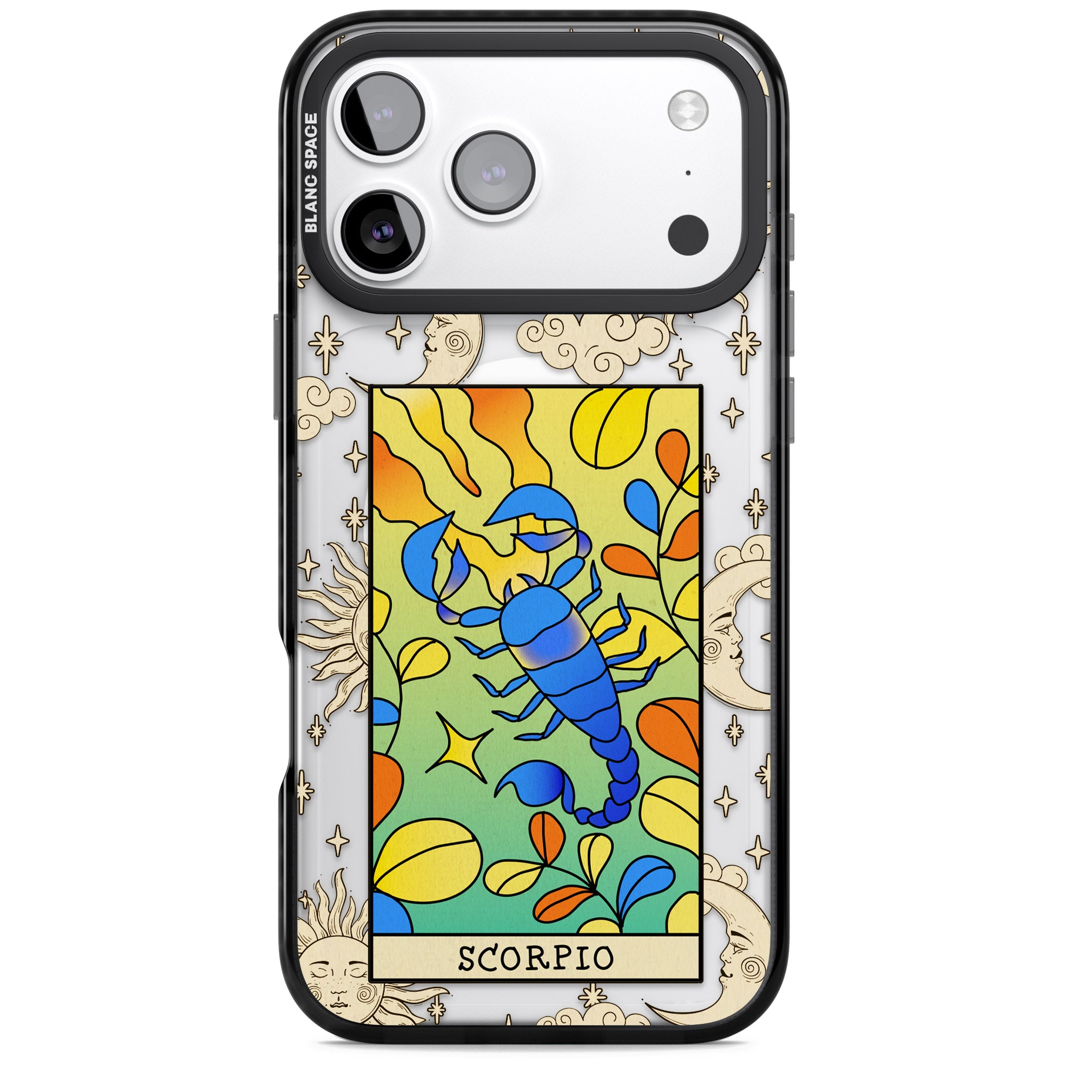 Celestial Zodiac Scorpio iPhone 17 Pro Impact Pro Black Phone Case
