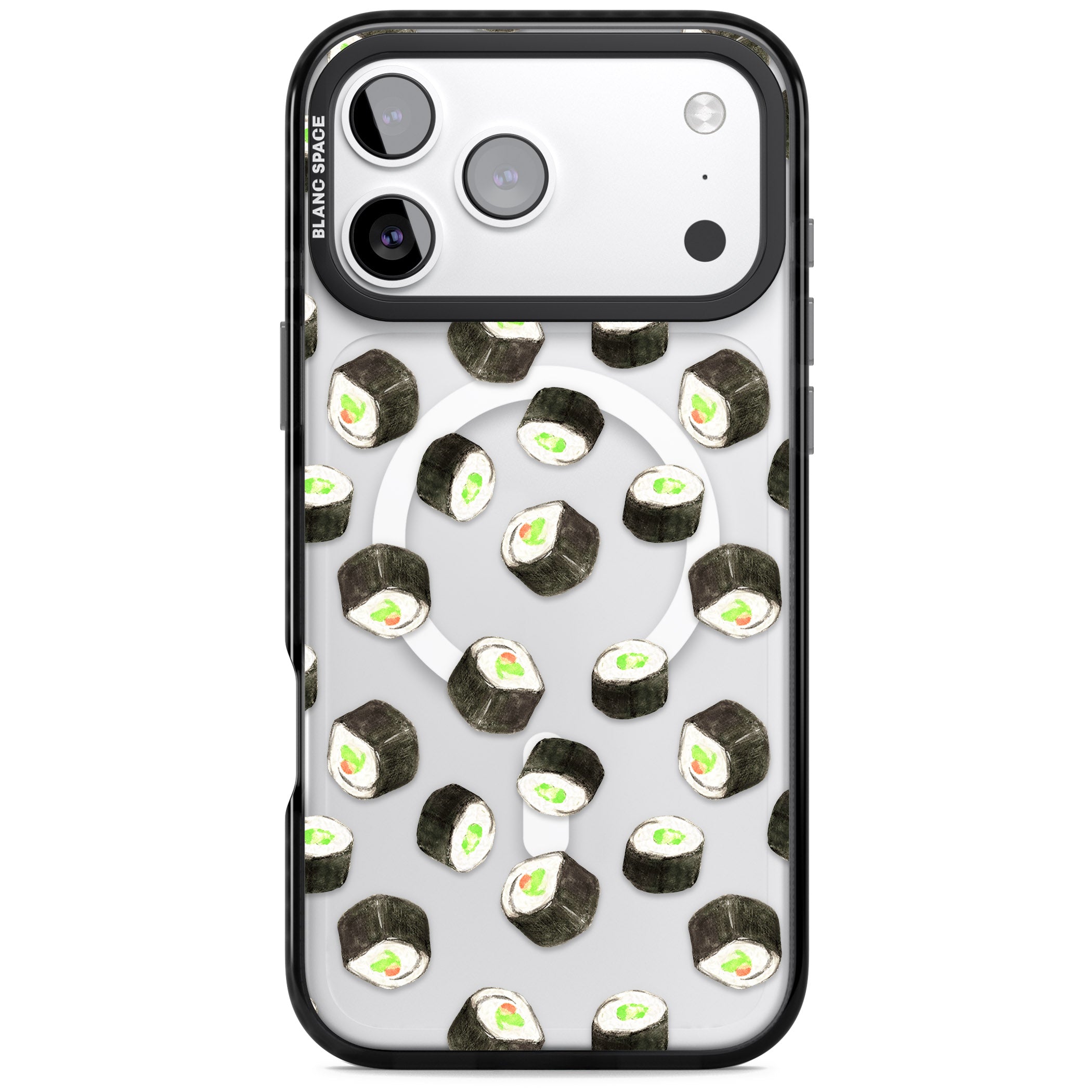 Sushi Pattern iPhone 17 Pro Impact Pro Black Phone Case