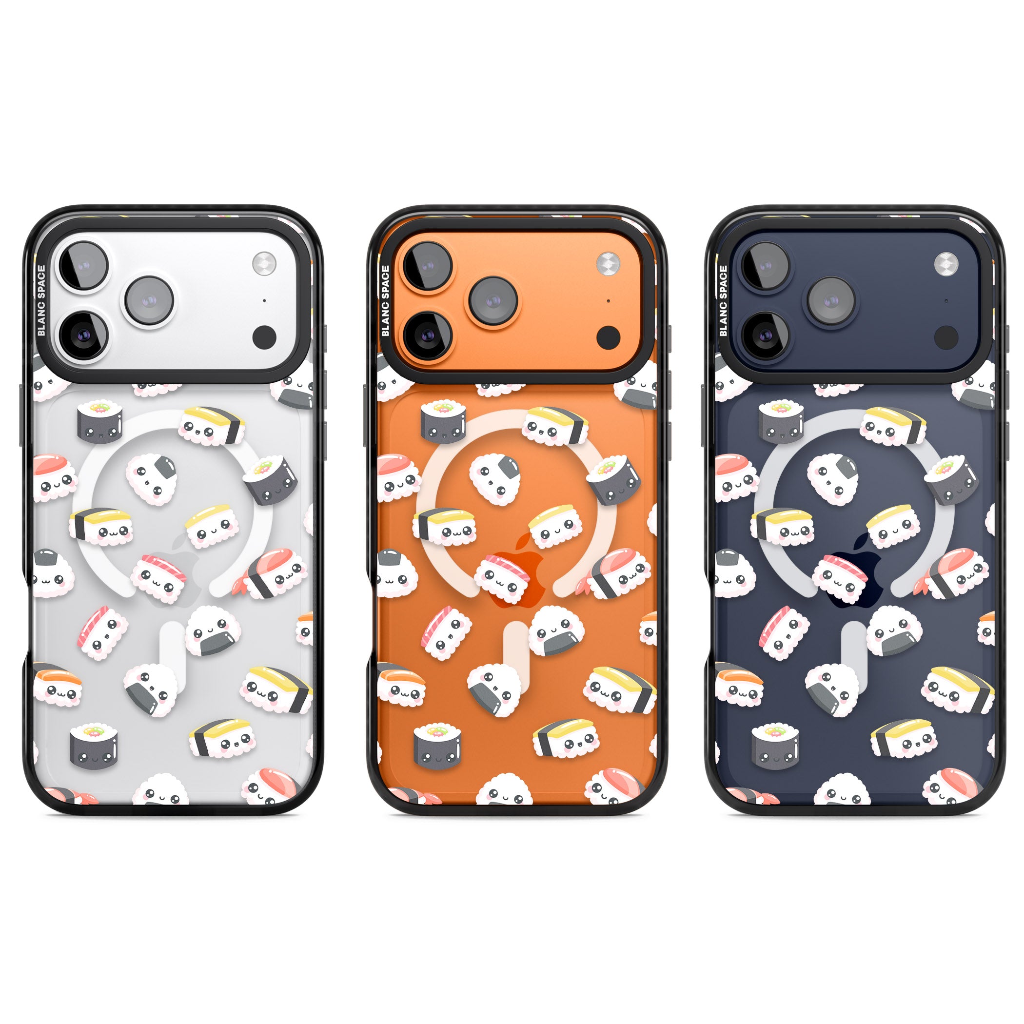 Kawaii Sushi iPhone 17 Pro Impact Pro Black Phone Case APT Impact Protection