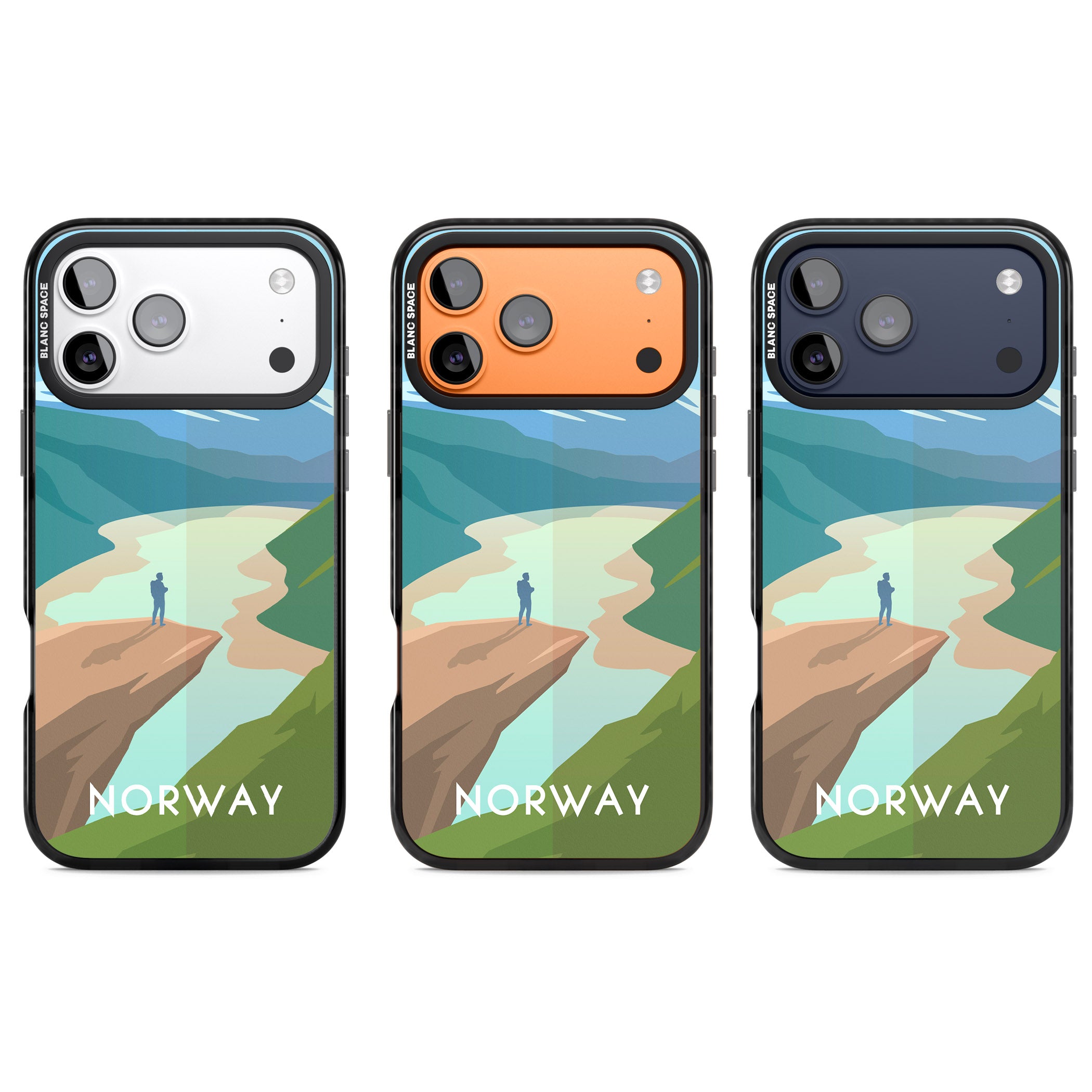 Vintage Travel Poster Norway iPhone 17 Pro Impact Pro Black Phone Case APT Impact Protection