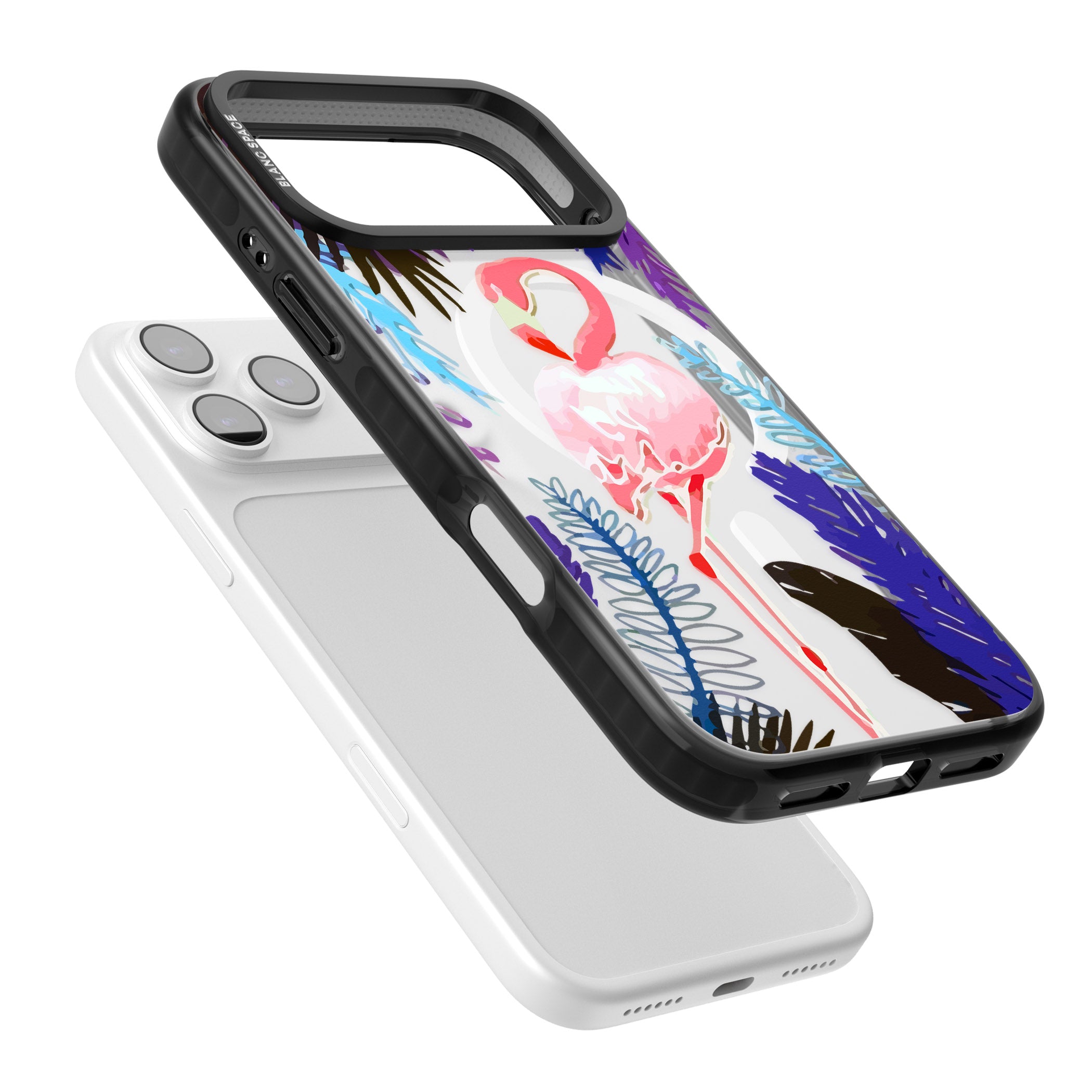 Tropical Flamingo iPhone 17 Pro Max Impact Pro Black Phone Case Colours
