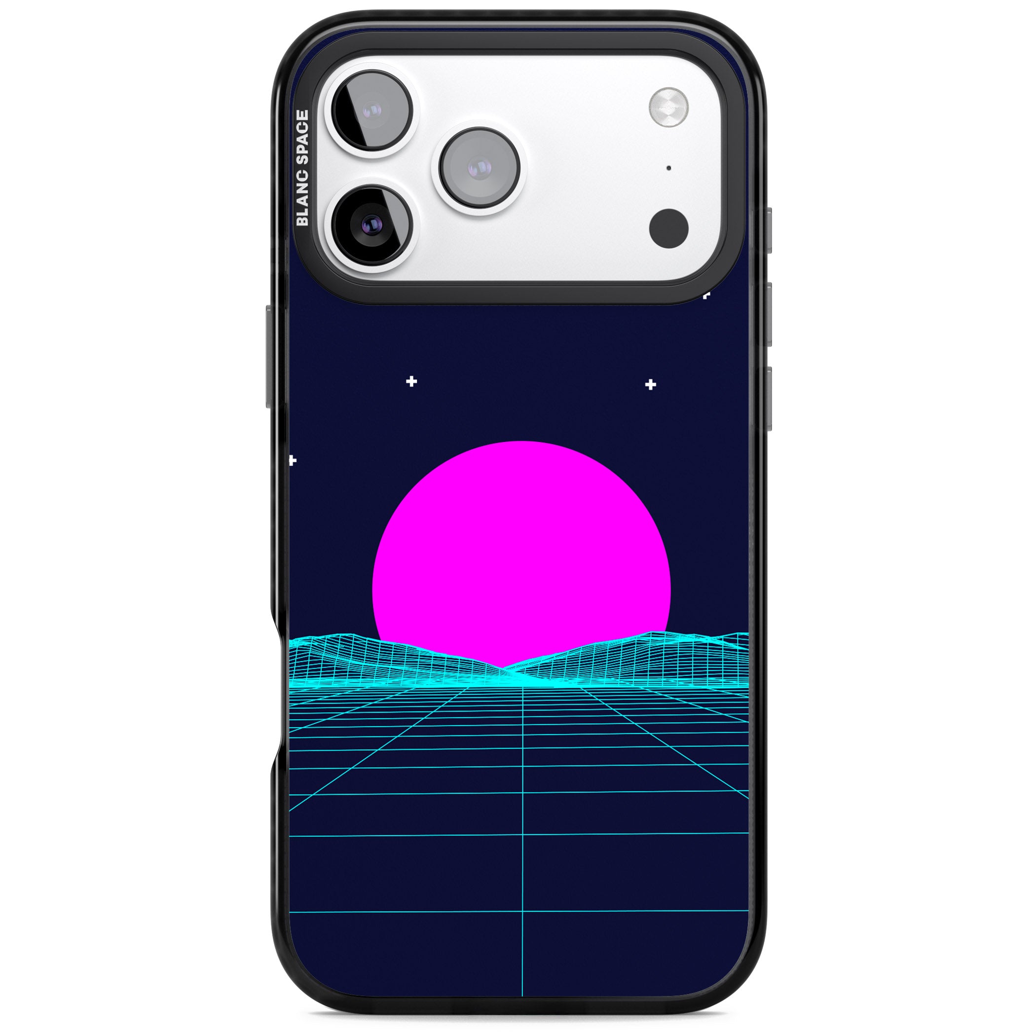 Miami Sunset Vaporwave iPhone 17 Pro Impact Pro Black Phone Case