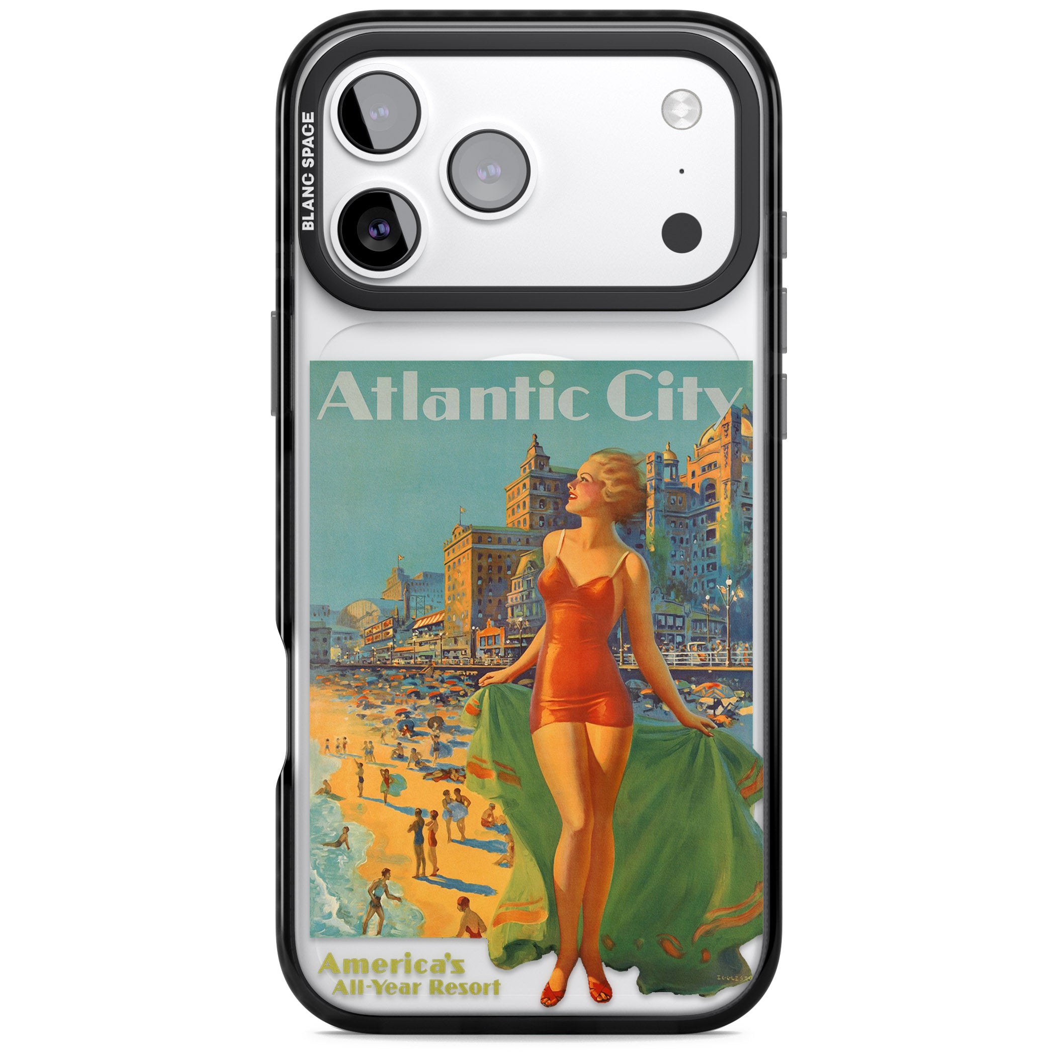 Atlantic City Vacation Poster iPhone 17 Pro Impact Pro Black Phone Case