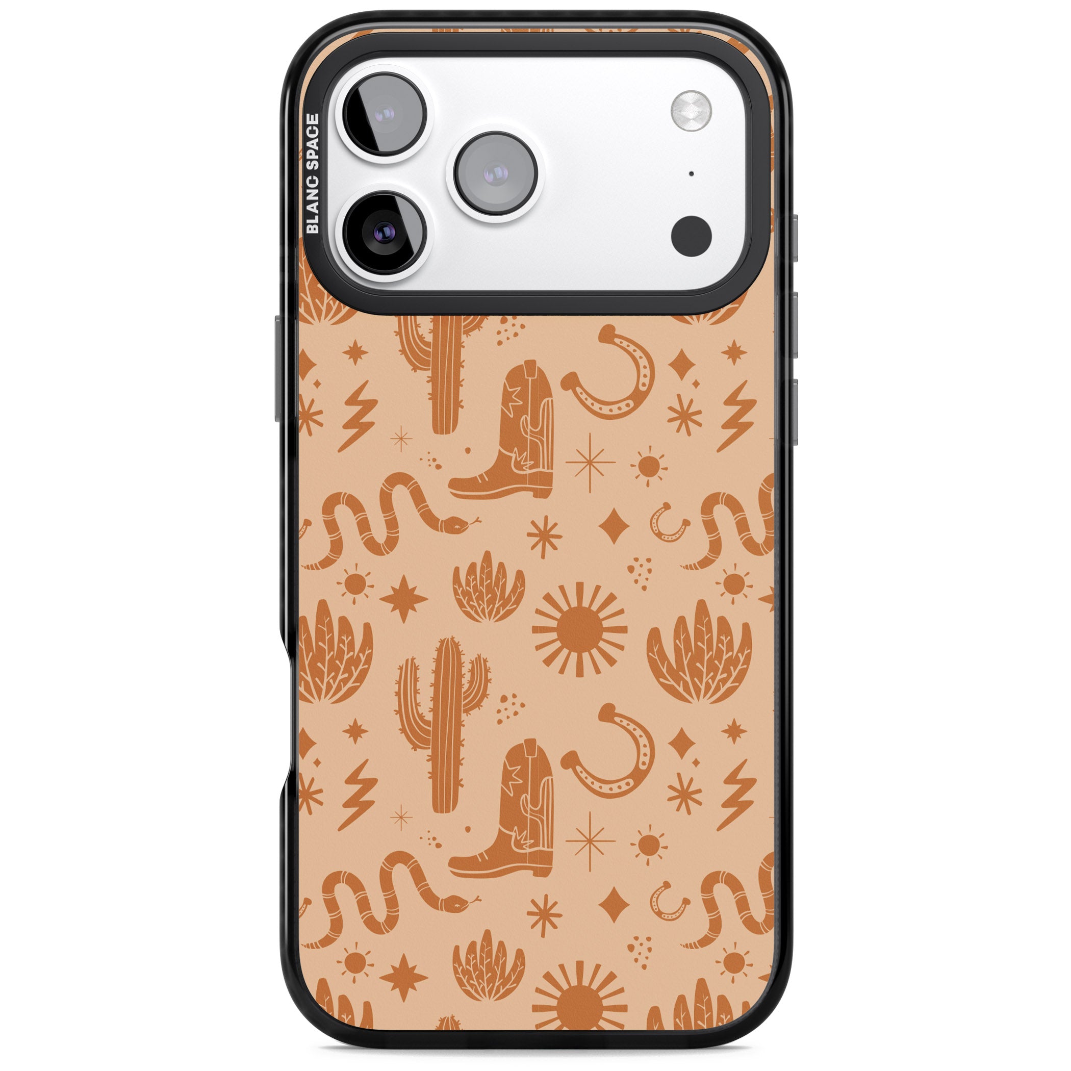 Wild West Pattern iPhone 17 Pro Impact Pro Black Phone Case