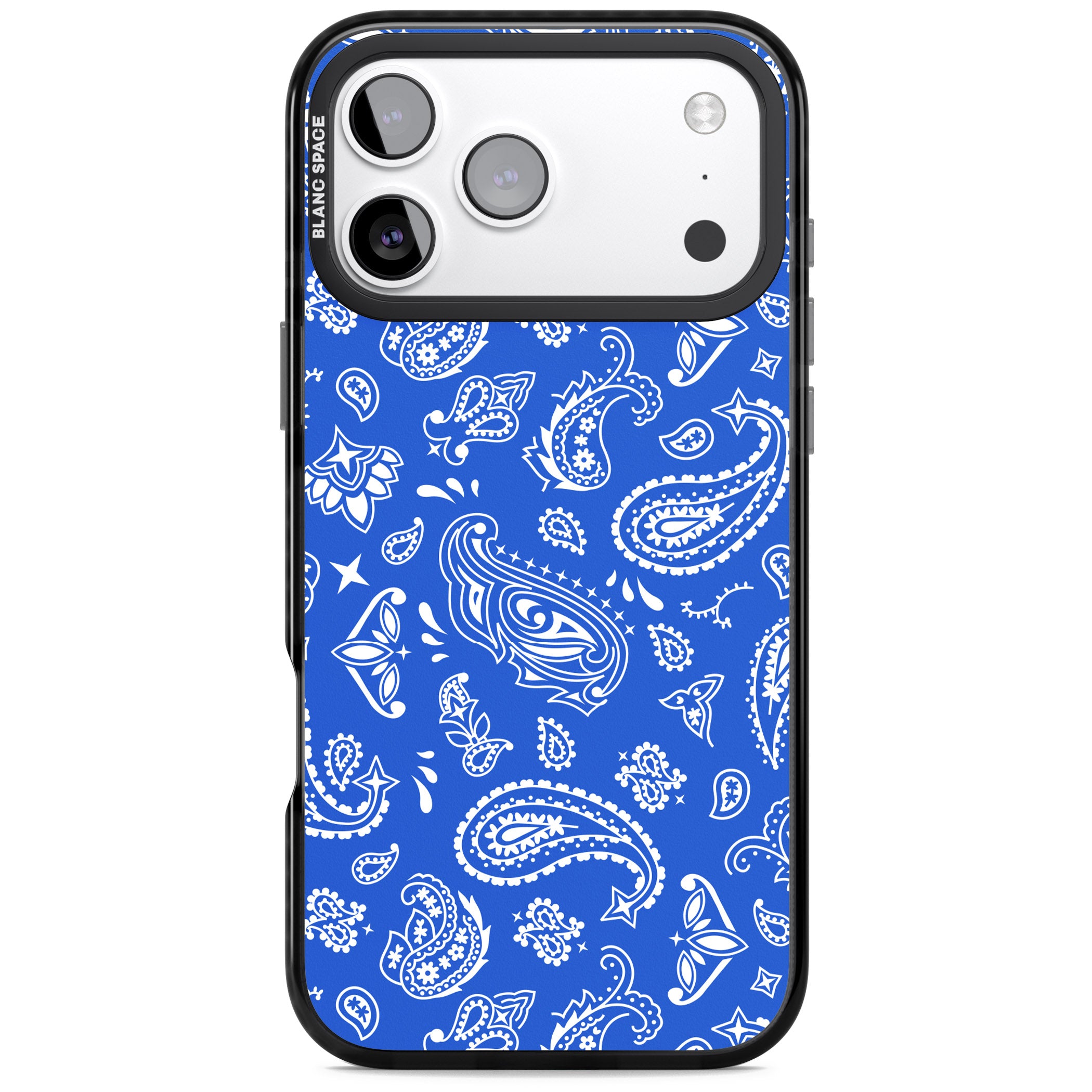 Blue Bandana iPhone 17 Pro Max Impact Pro Black Phone Case