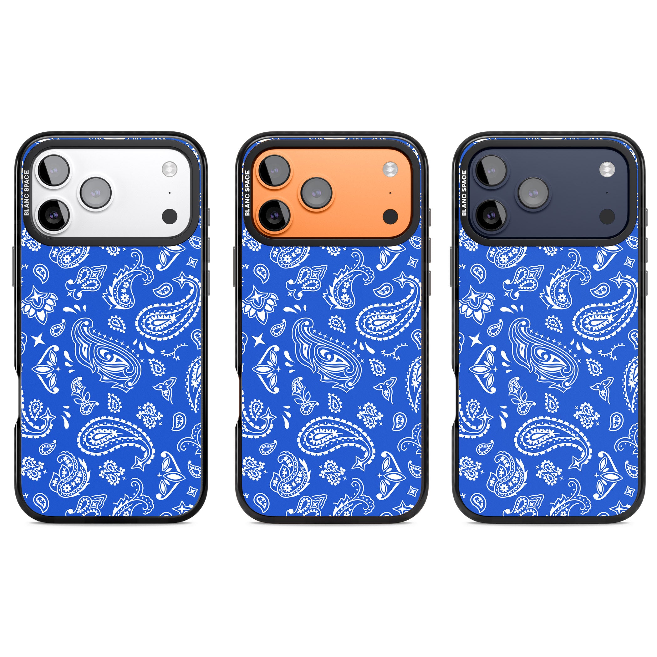 Blue Bandana iPhone 17 Pro Impact Pro Black Phone Case APT Impact Protection