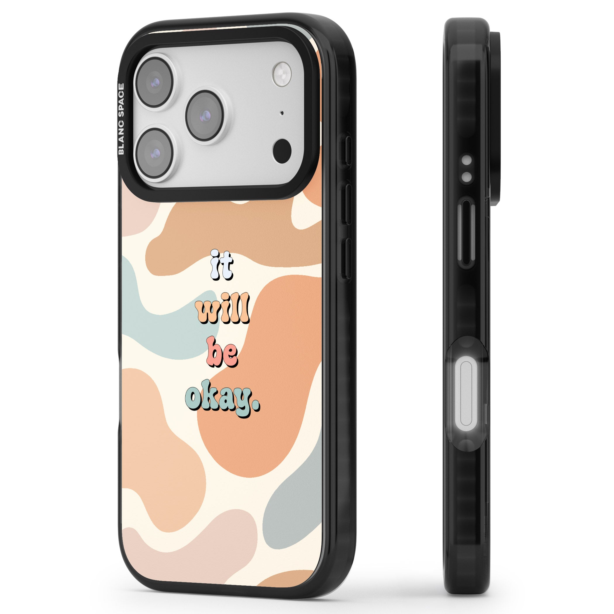 It Will Be Okay iPhone 17 Pro Impact Pro Black Phone Case Side Profile