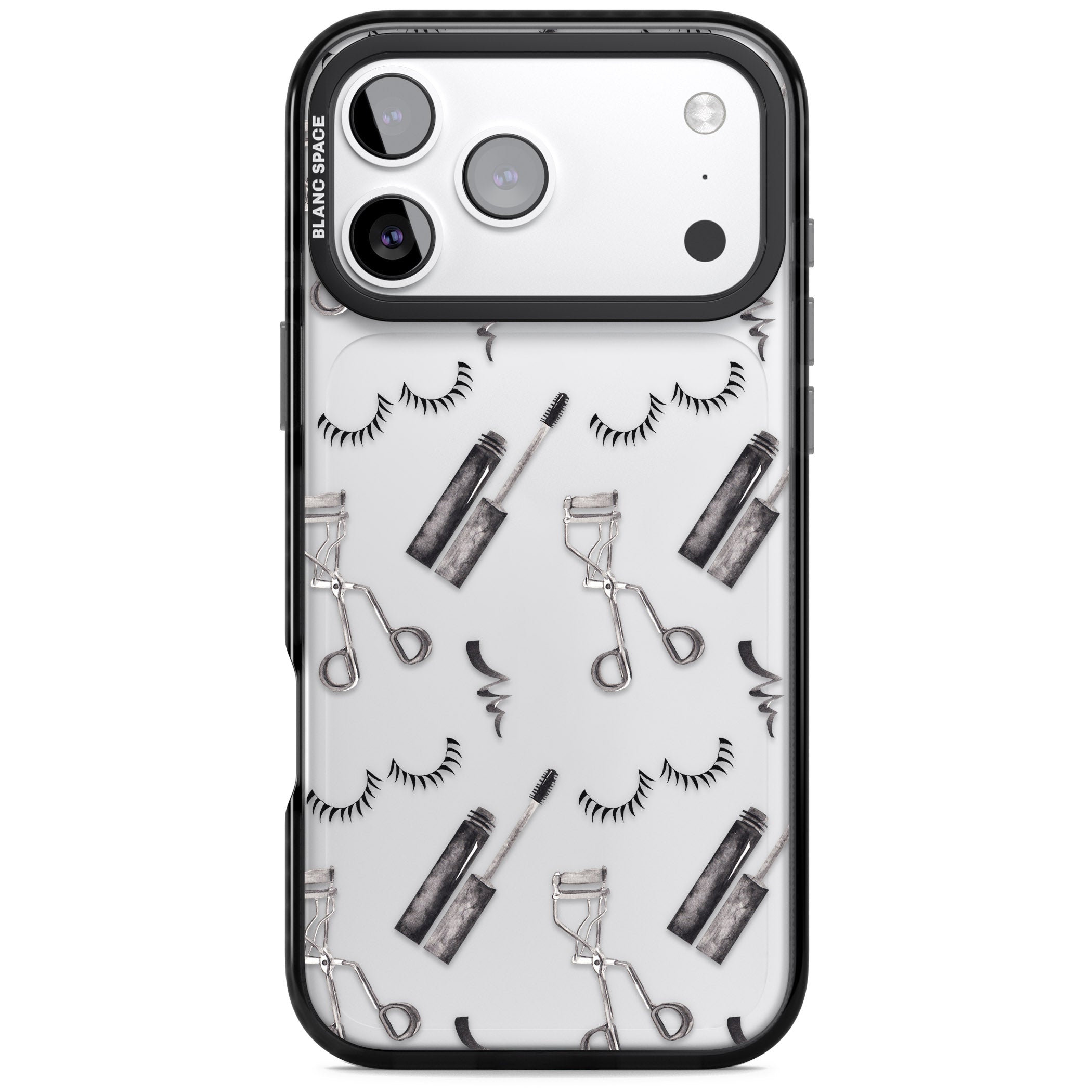Eyelash Makeup Pattern iPhone 17 Pro Impact Black Phone Case