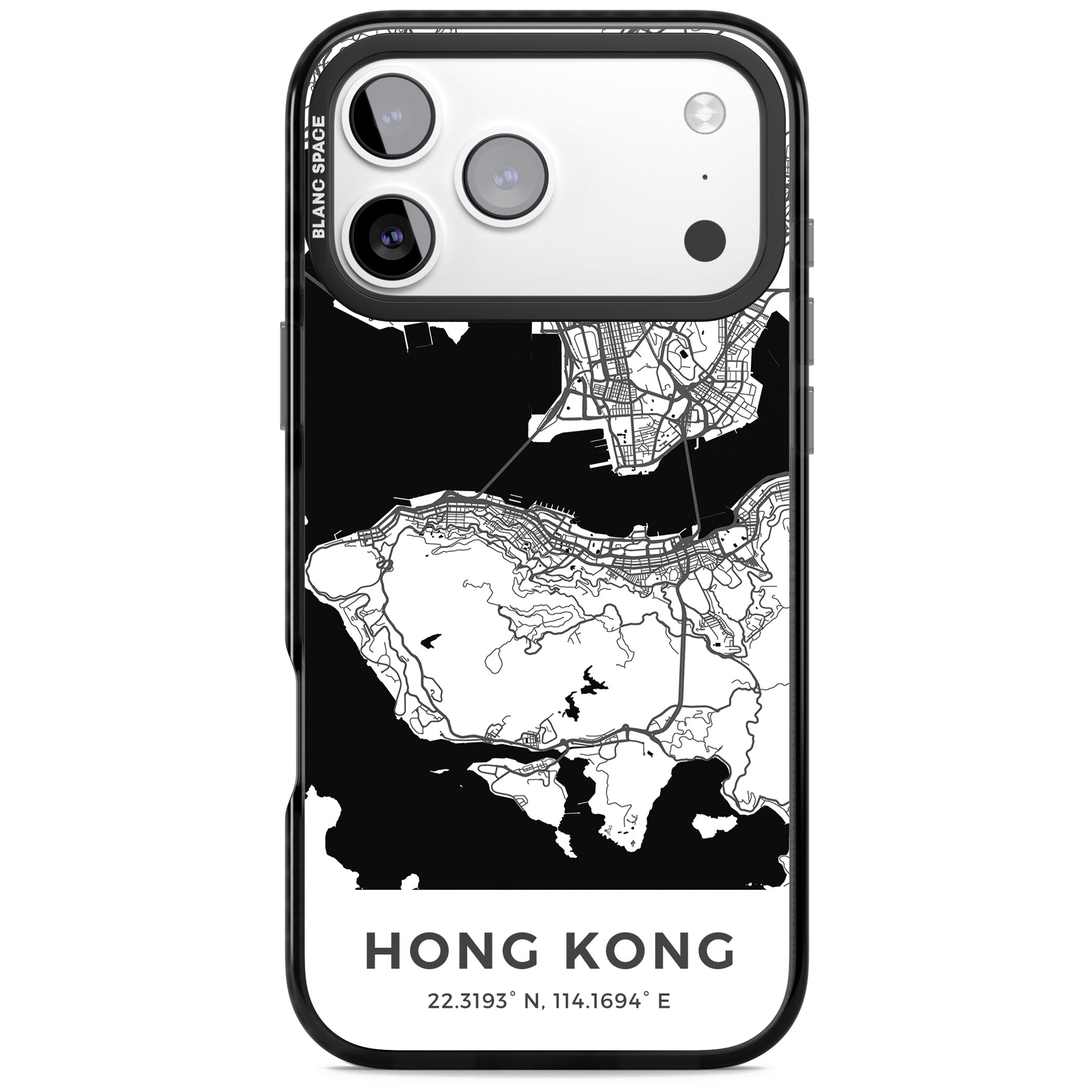 Hong Kong Map iPhone 17 Pro Impact Black Phone Case
