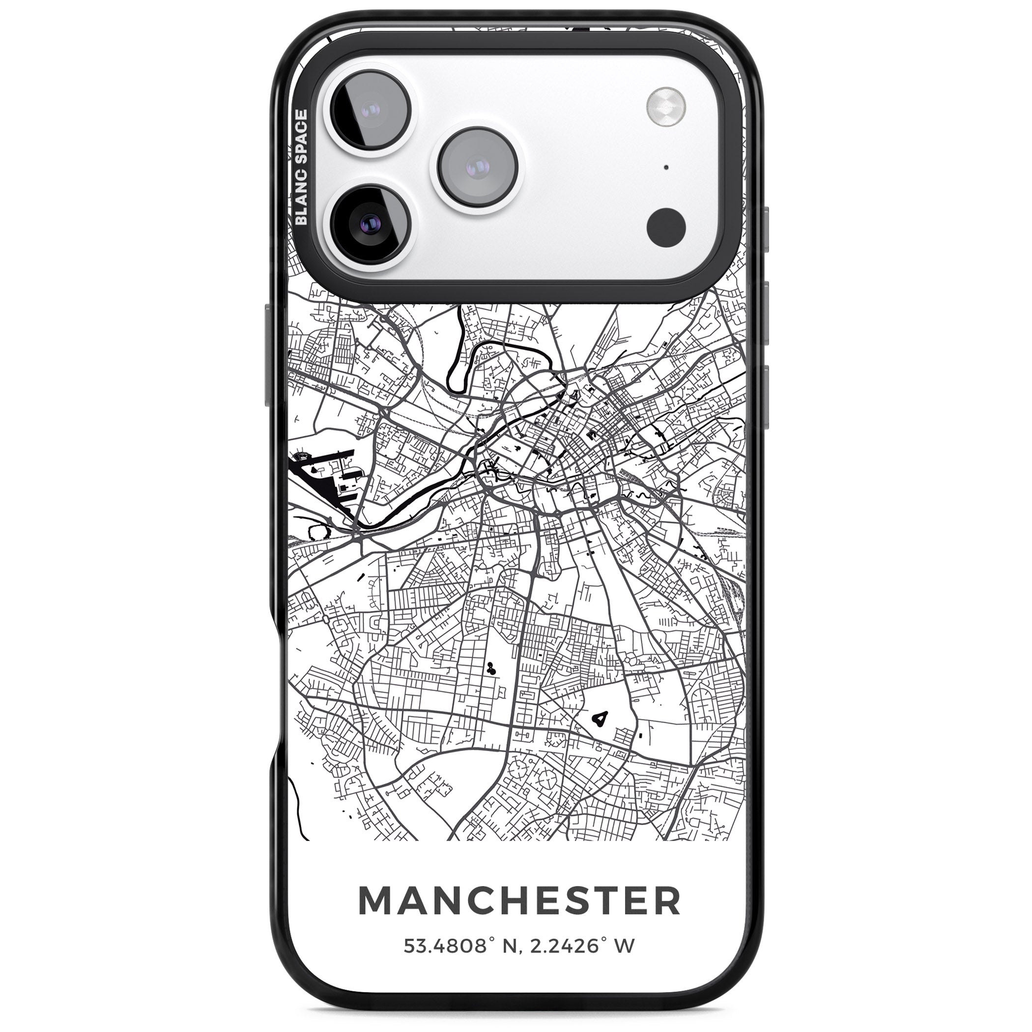Manchester Map iPhone 17 Pro Impact Black Phone Case