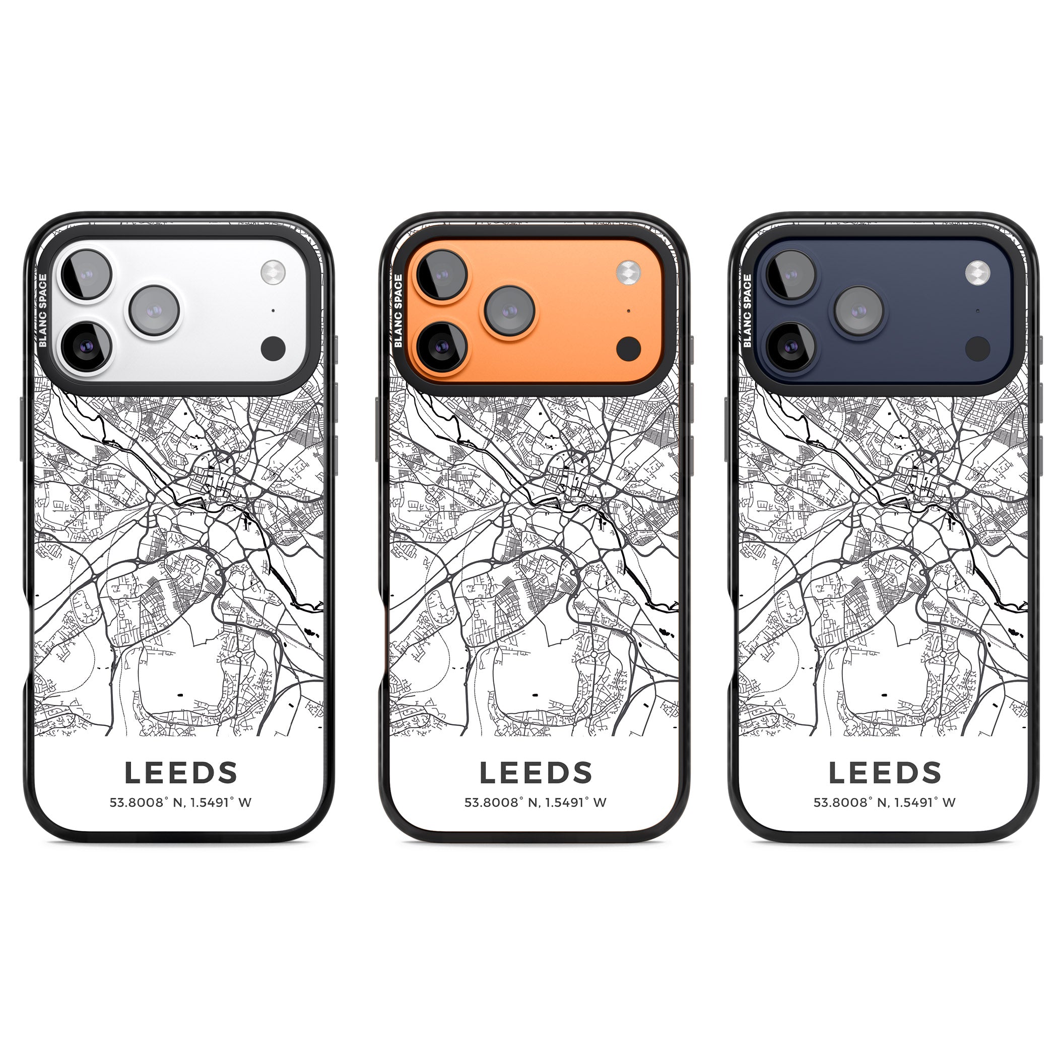 Leeds Map iPhone 17 Pro Impact Black Phone Case APT Impact Protection