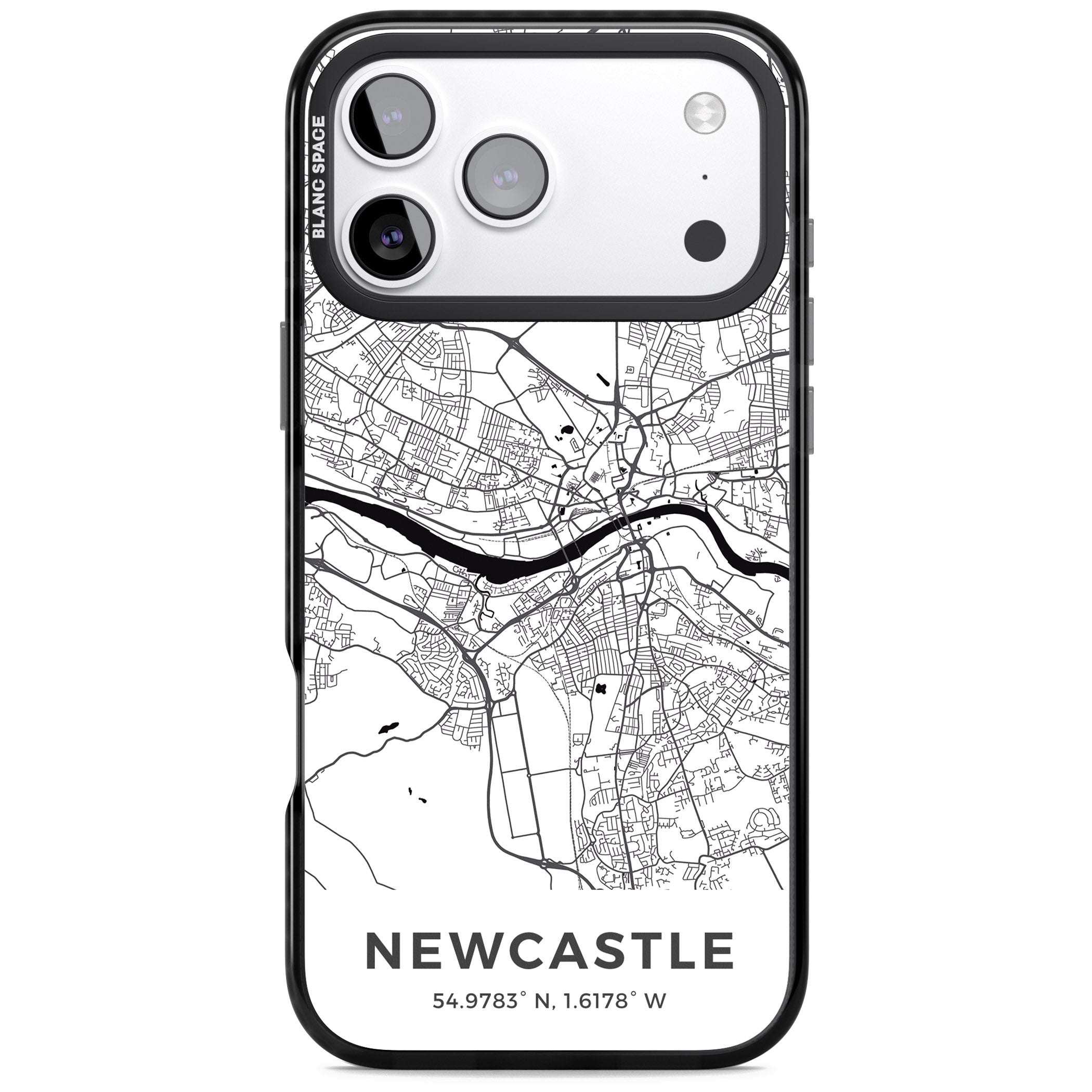Newcastle City Map iPhone 17 Pro Impact Black Phone Case
