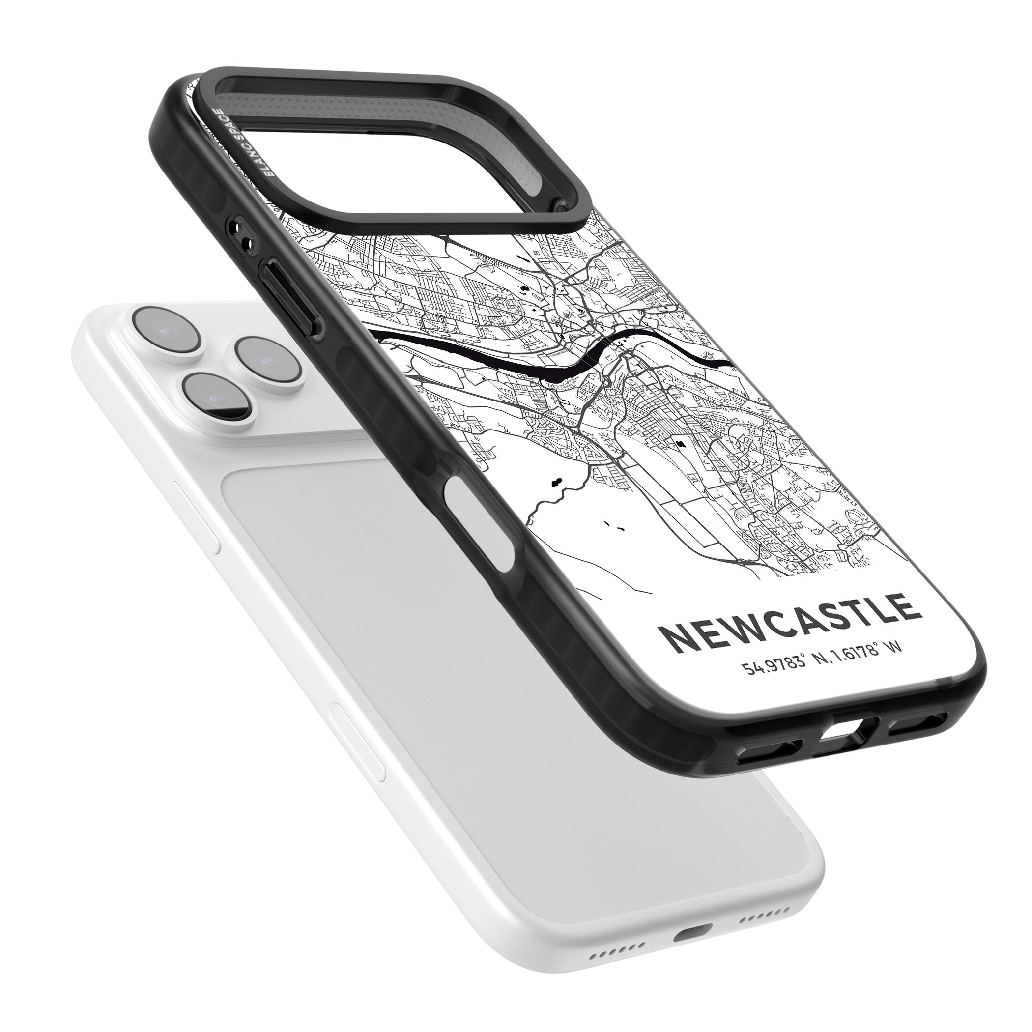 Newcastle City Map iPhone 17 Pro Impact Black Phone Case Colours