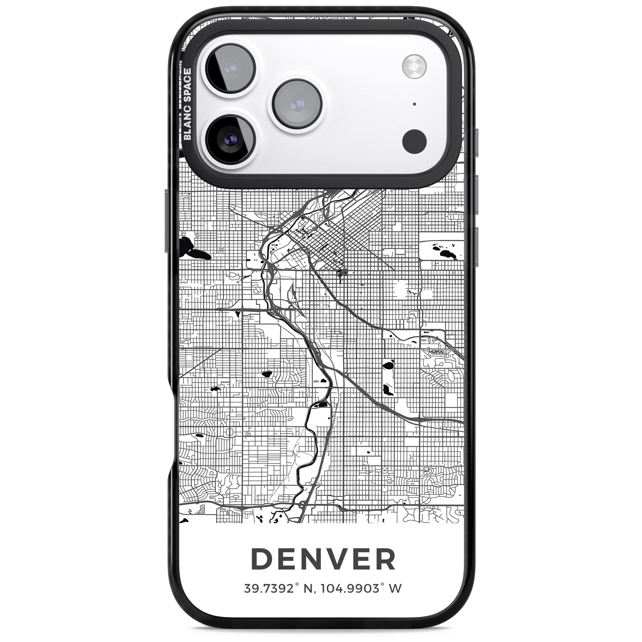 Denver Map iPhone 17 Pro Impact Black Phone Case