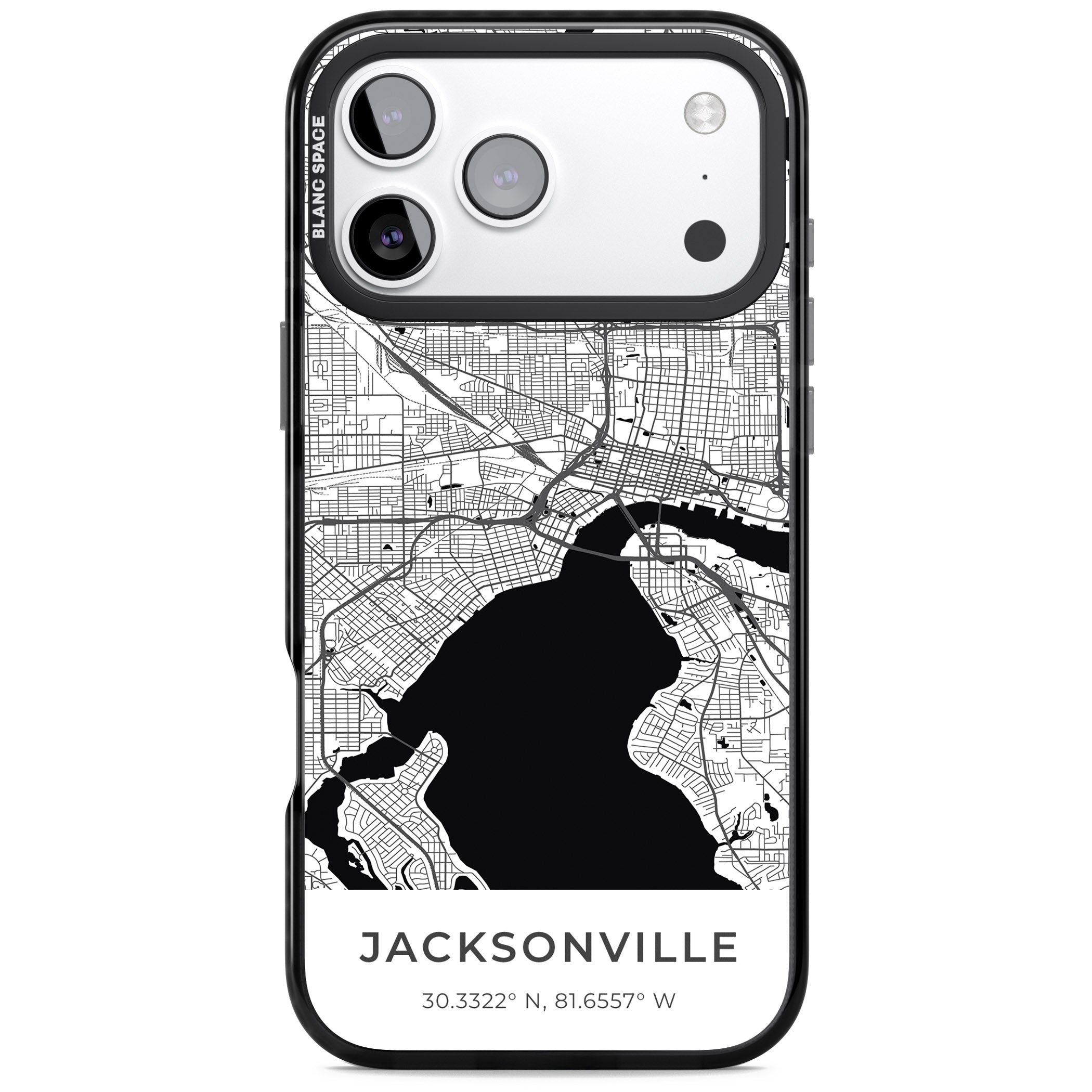 Jacksonville Map iPhone 17 Pro Impact Black Phone Case