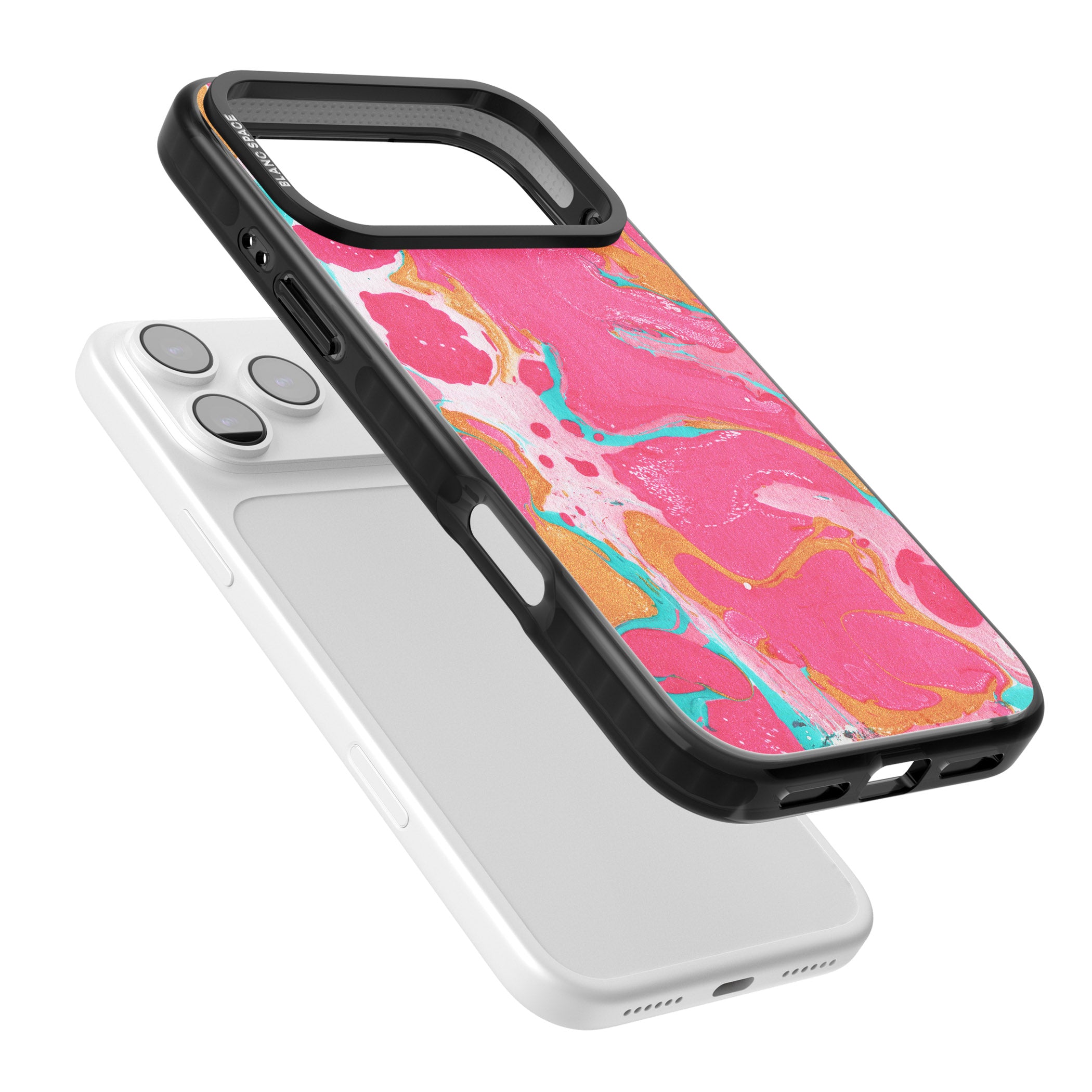 Vibrant Marbled Paper iPhone 17 Pro Impact Black Phone Case Colours