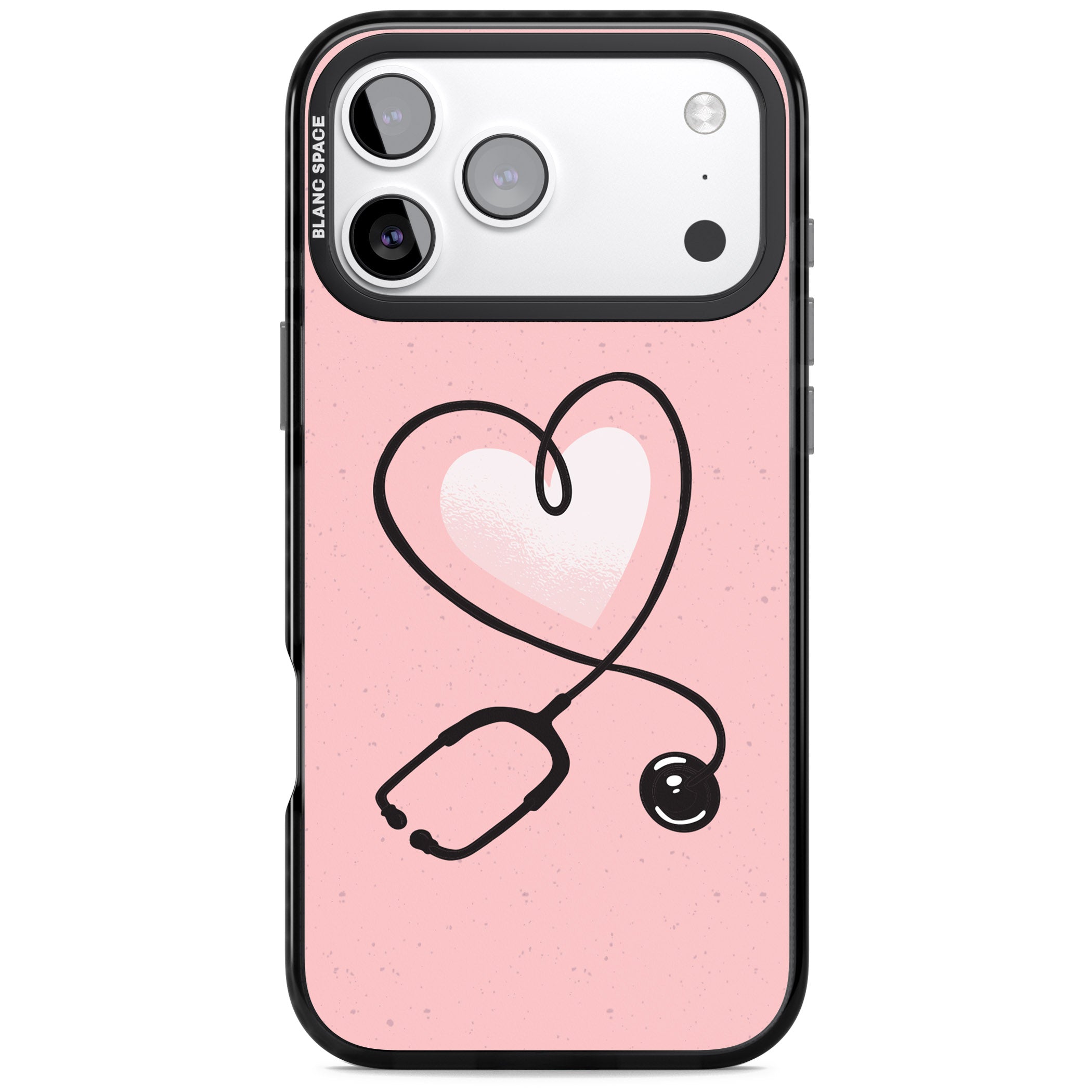 Stethoscope Heart iPhone 17 Pro Impact Black Phone Case