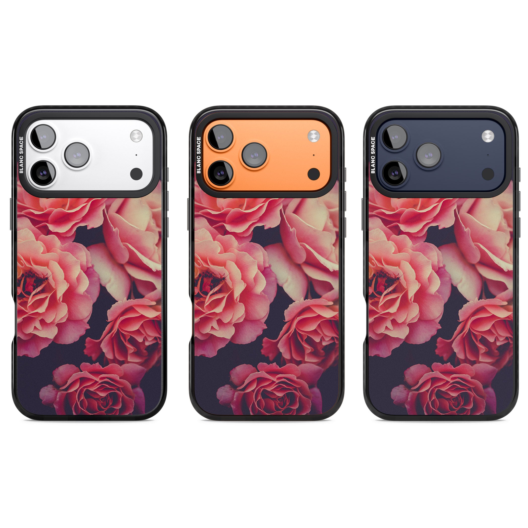 Midnight Rose Bloom iPhone 17 Pro Impact Black Phone Case APT Impact Protection