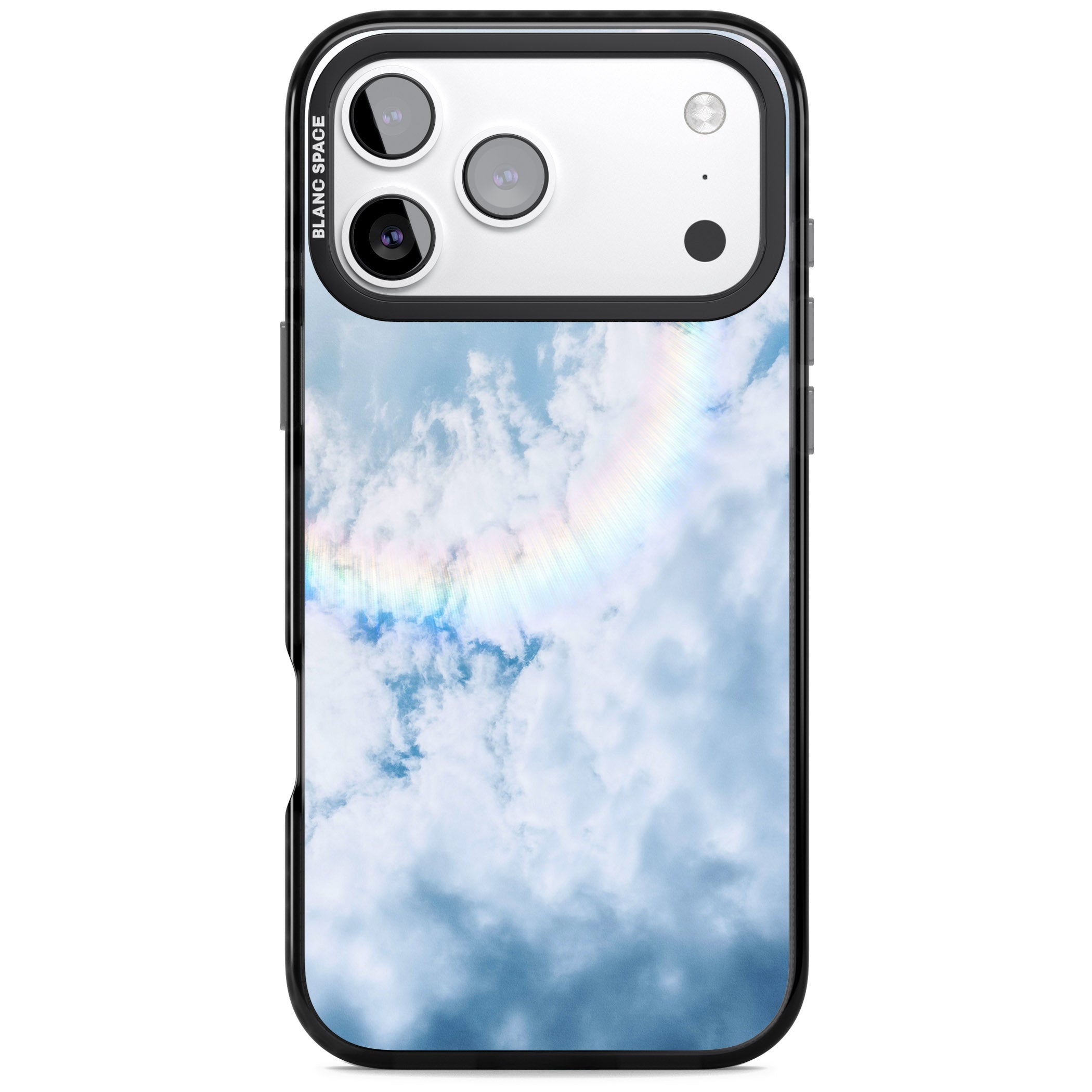 Pastel Rainbow Sky iPhone 17 Pro Impact Black Phone Case