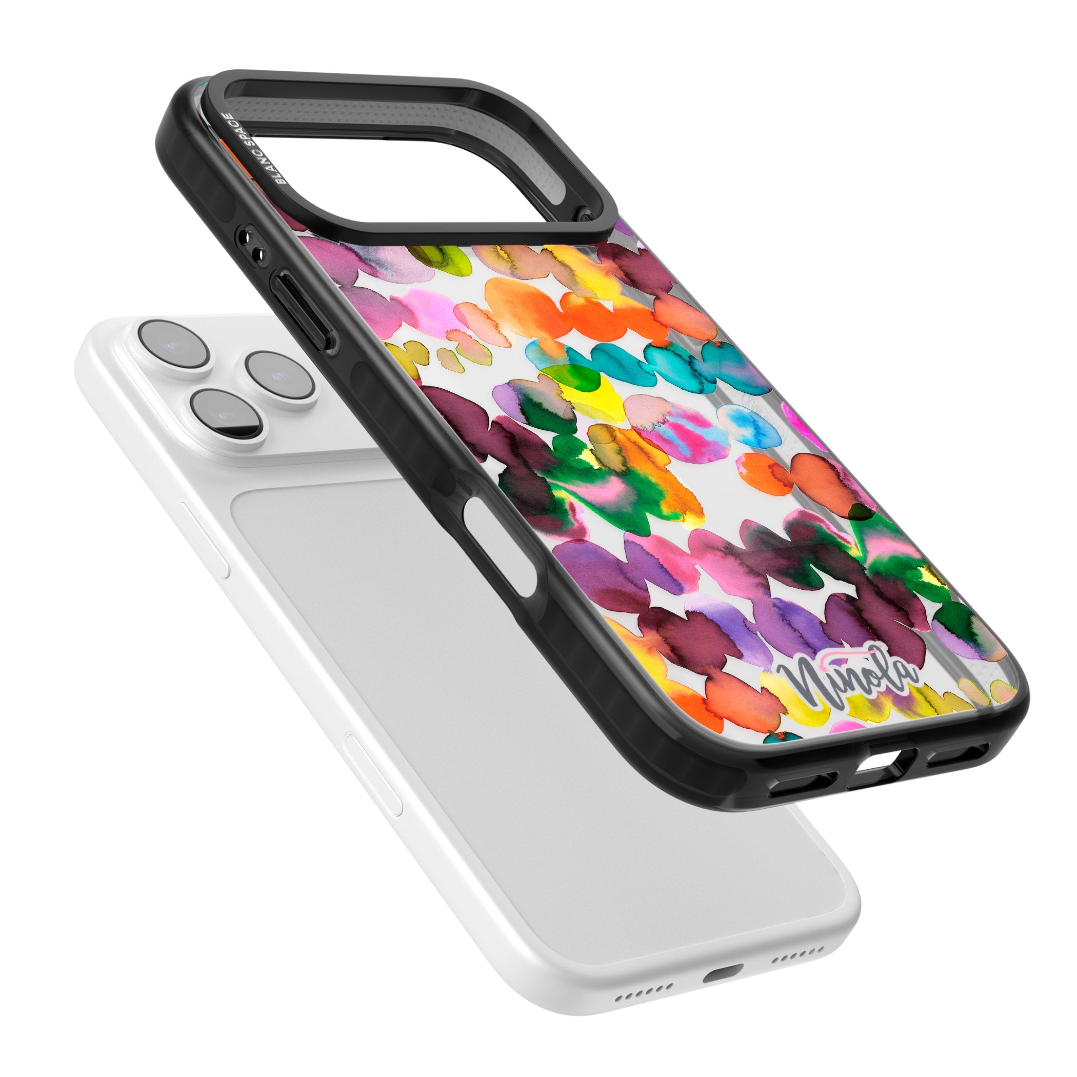 Ink Splash Hues iPhone 17 Pro Impact Black Phone Case Colours