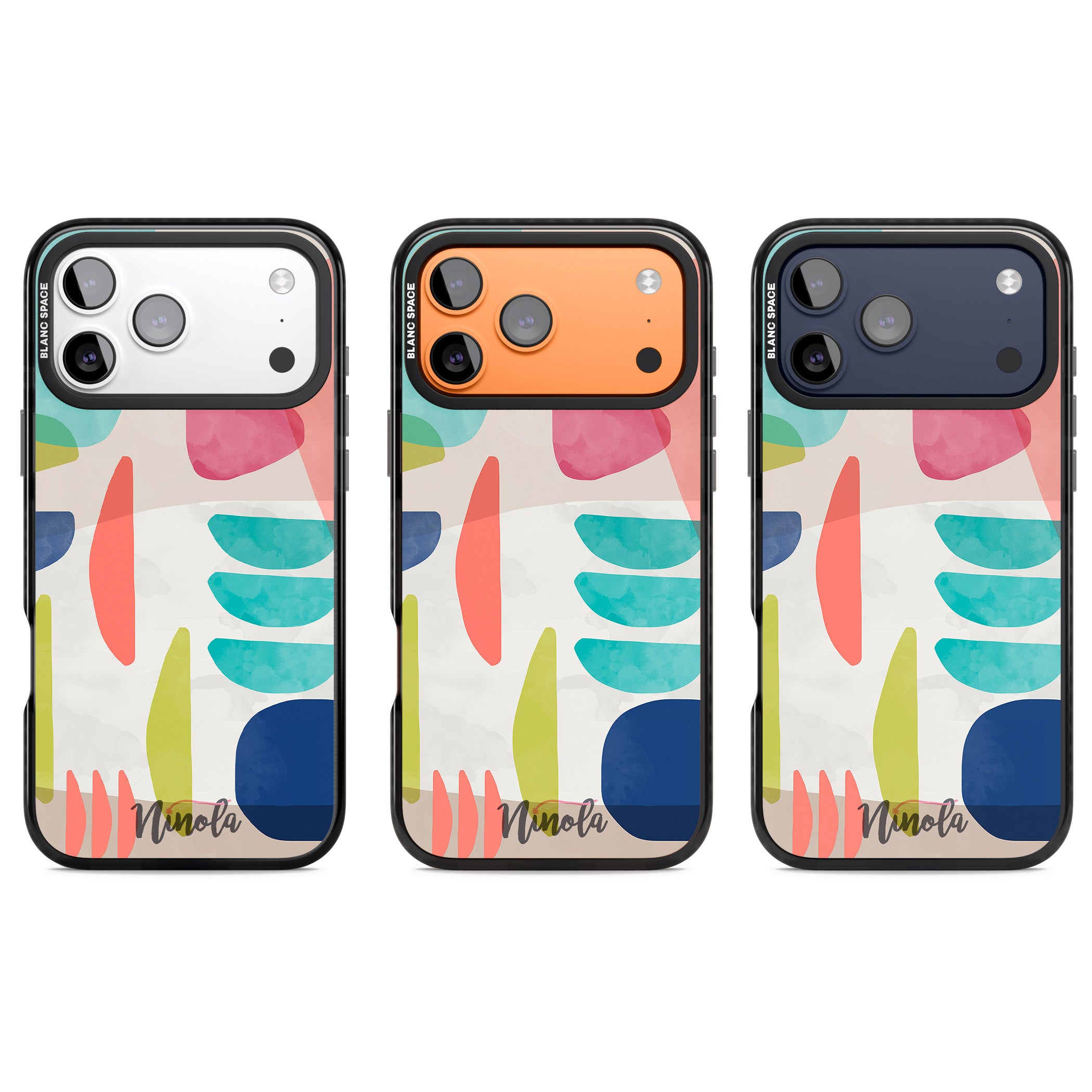 Bold Colorful Shapes iPhone 17 Pro Impact Black Phone Case APT Impact Protection