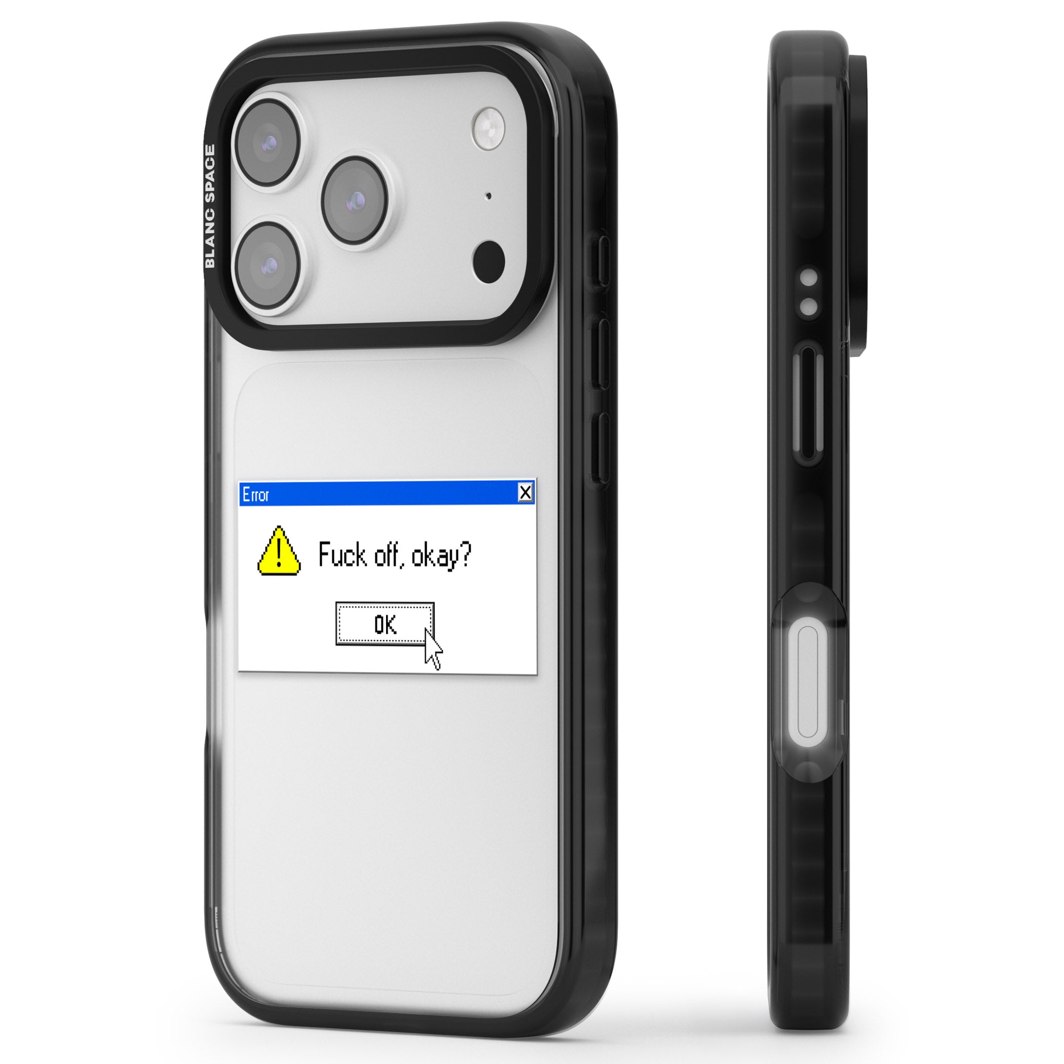 F Ck Off Okay Exe iPhone 17 Pro Impact Black Phone Case Side Profile