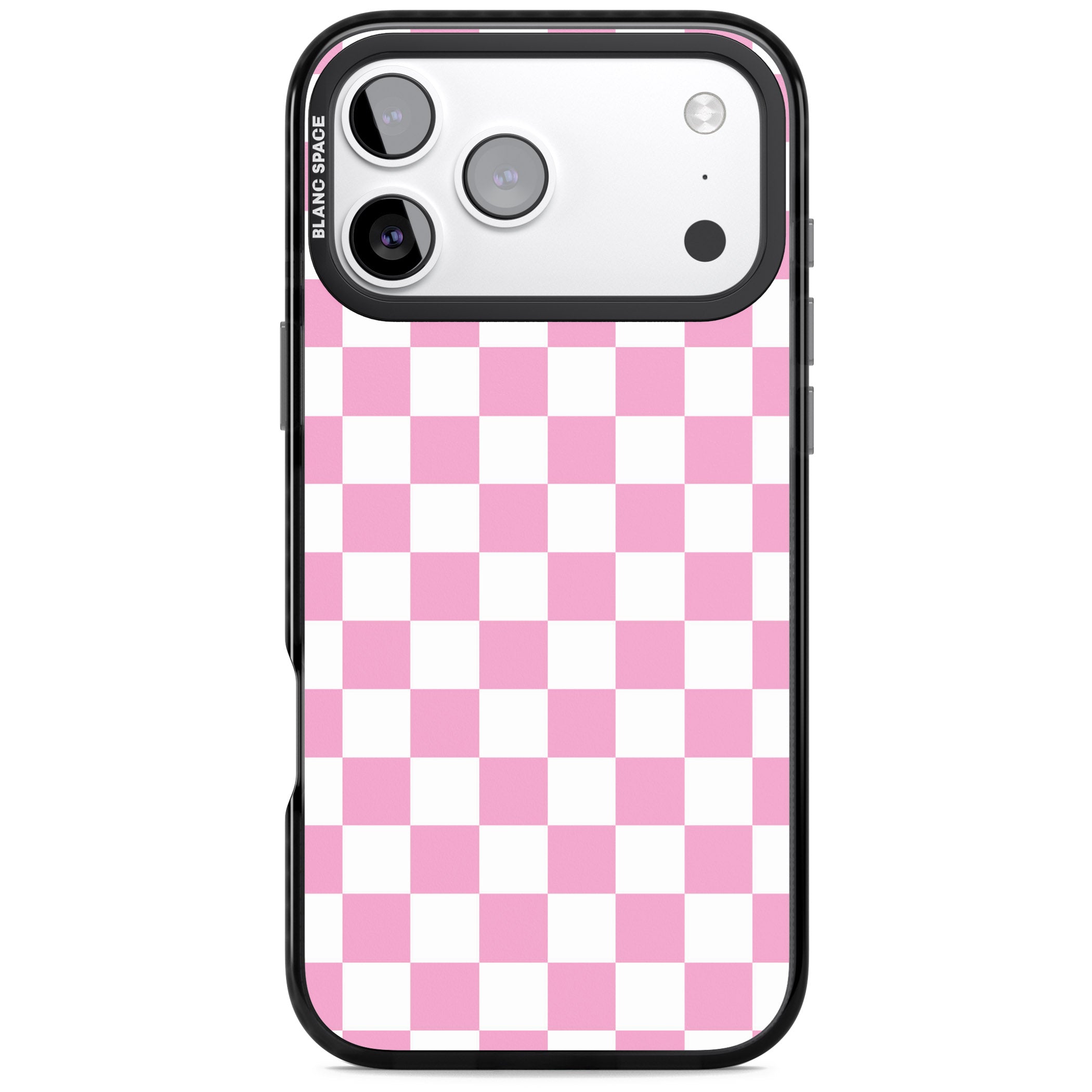 Pink Checkered iPhone 17 Pro Impact Black Phone Case