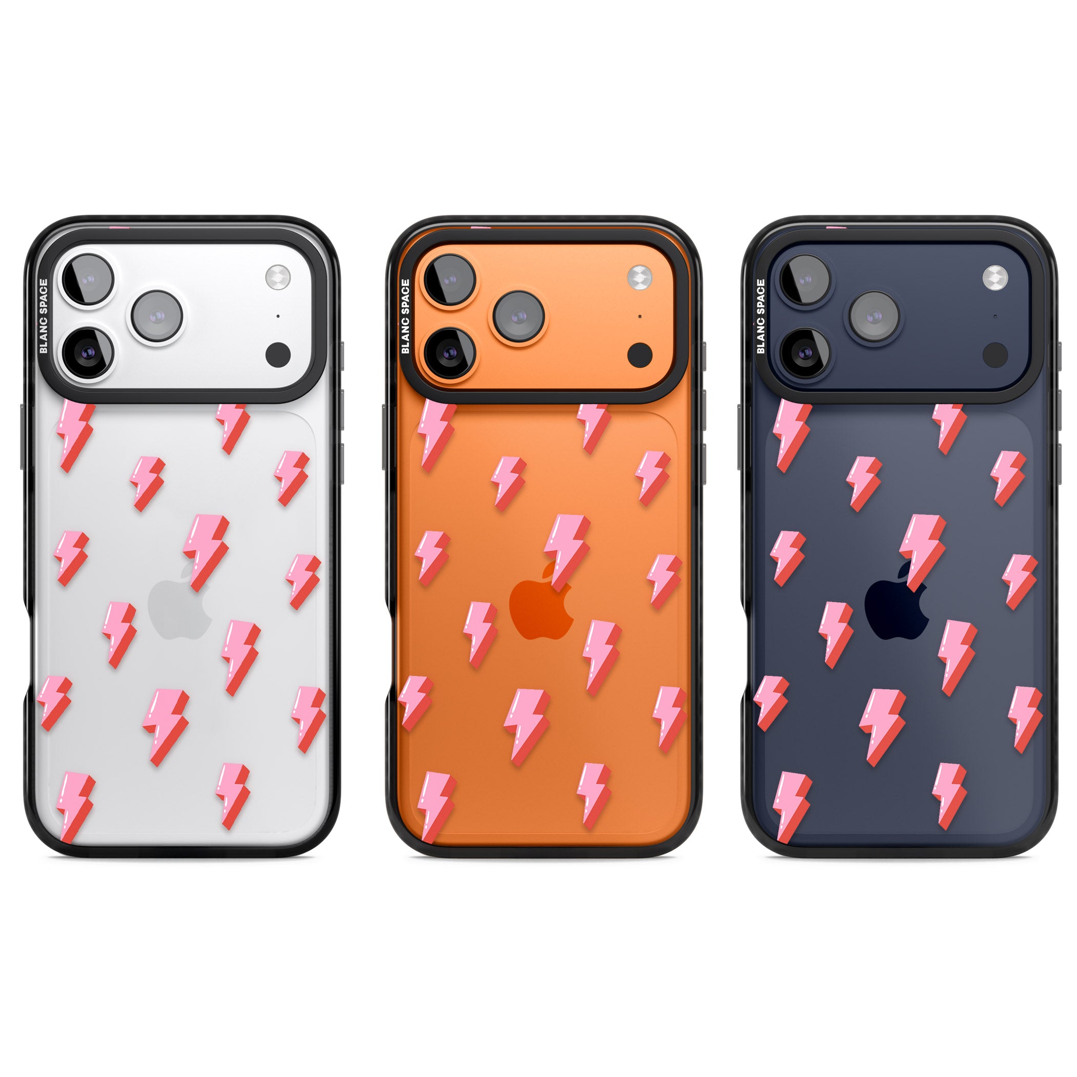 Pink Bolt Pattern iPhone 17 Pro Impact Black Phone Case APT Impact Protection