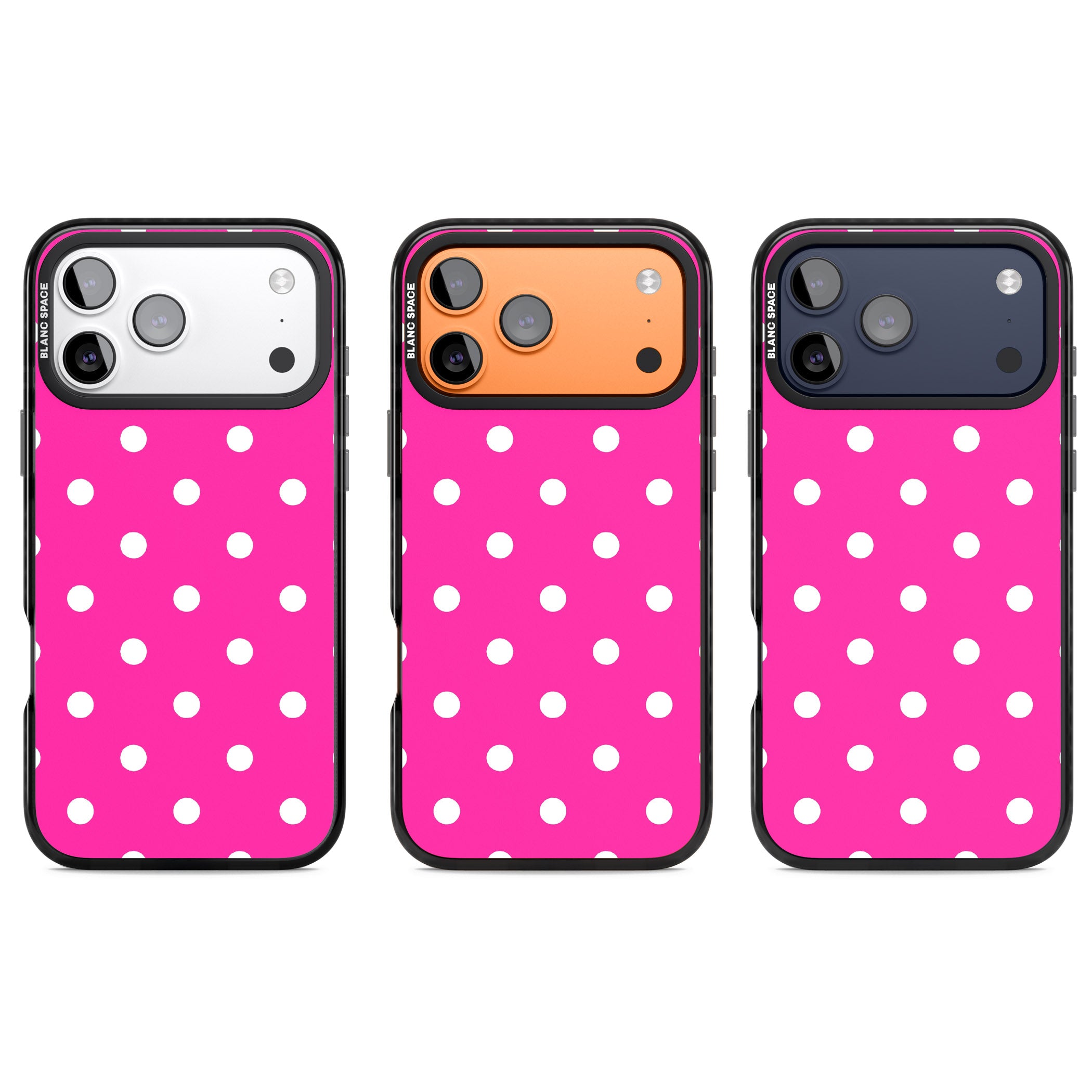 Pink Polka Dot iPhone 17 Pro Impact Black Phone Case APT Impact Protection