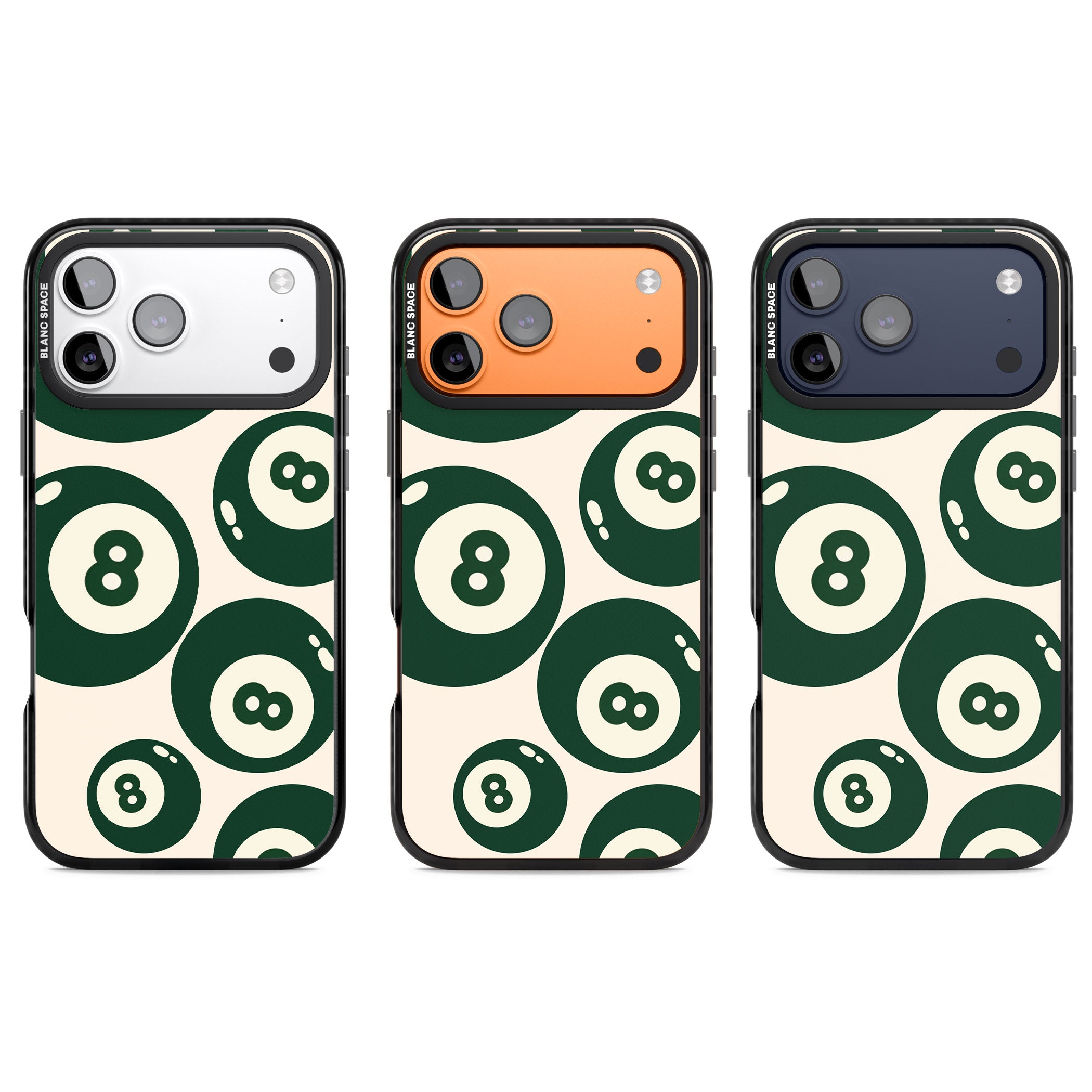 Green Eight Balls iPhone 17 Pro Impact Black Phone Case APT Impact Protection