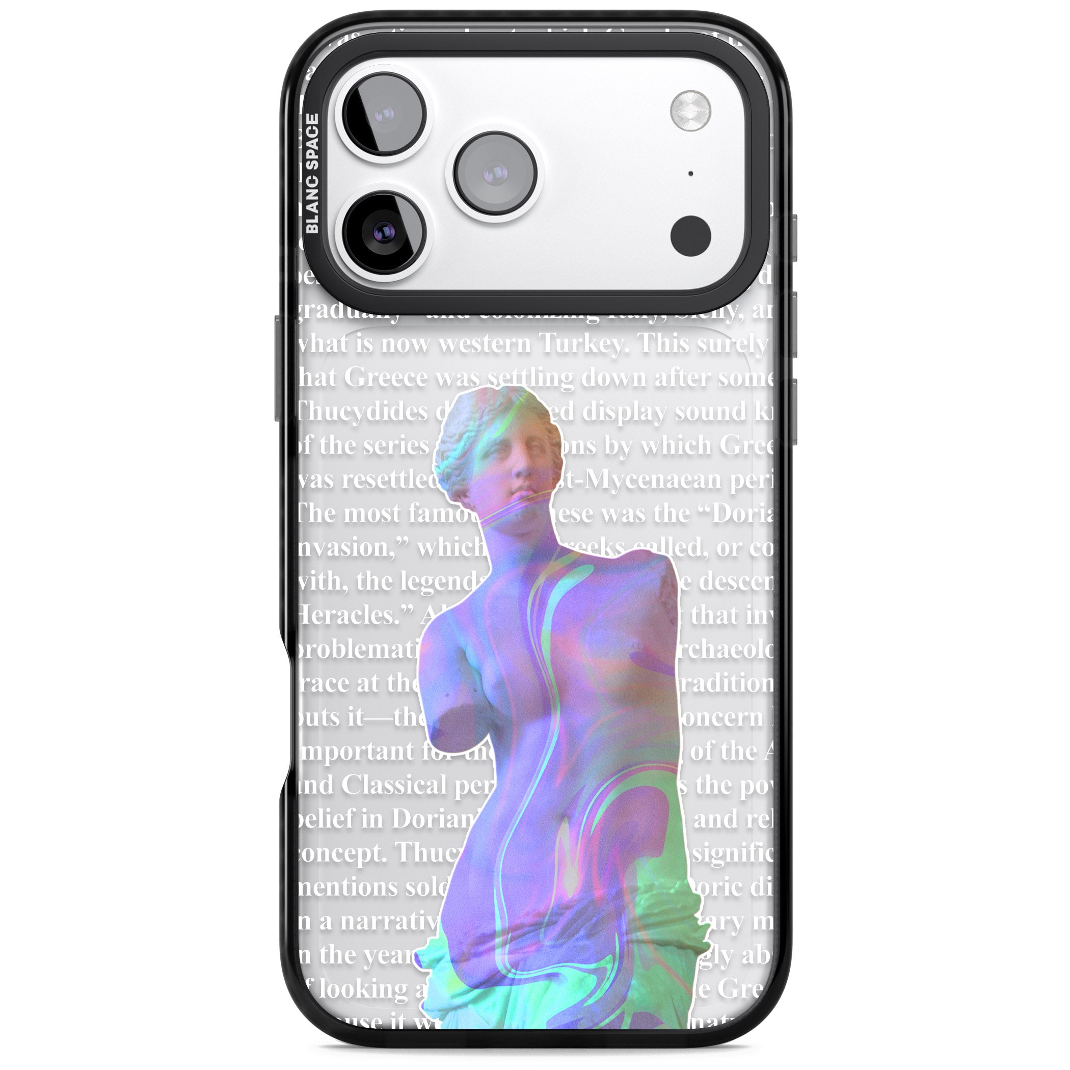 Iridescent De Milo iPhone 17 Pro Impact Black Phone Case