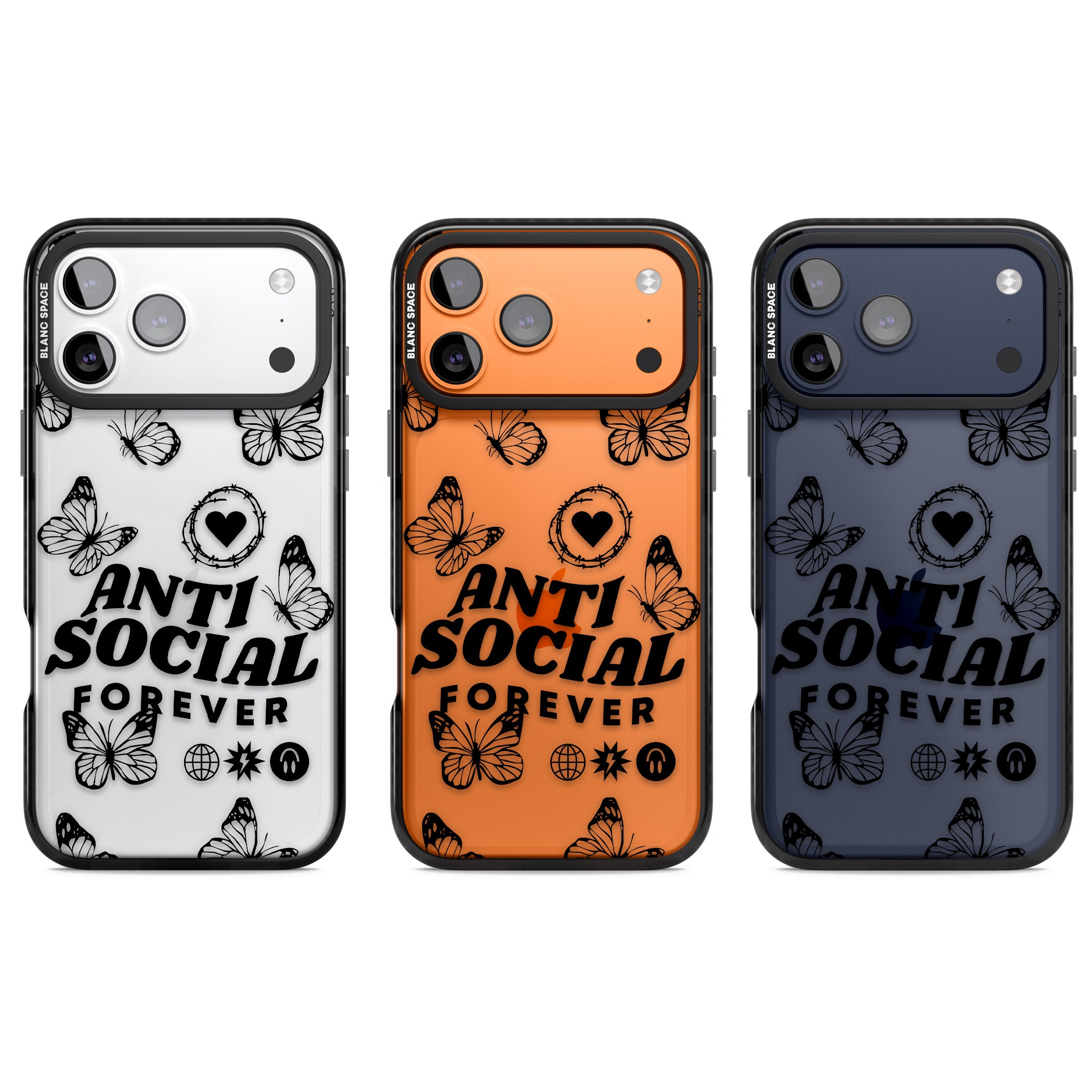 Anti Social Forever iPhone 17 Pro Impact Black Phone Case APT Impact Protection
