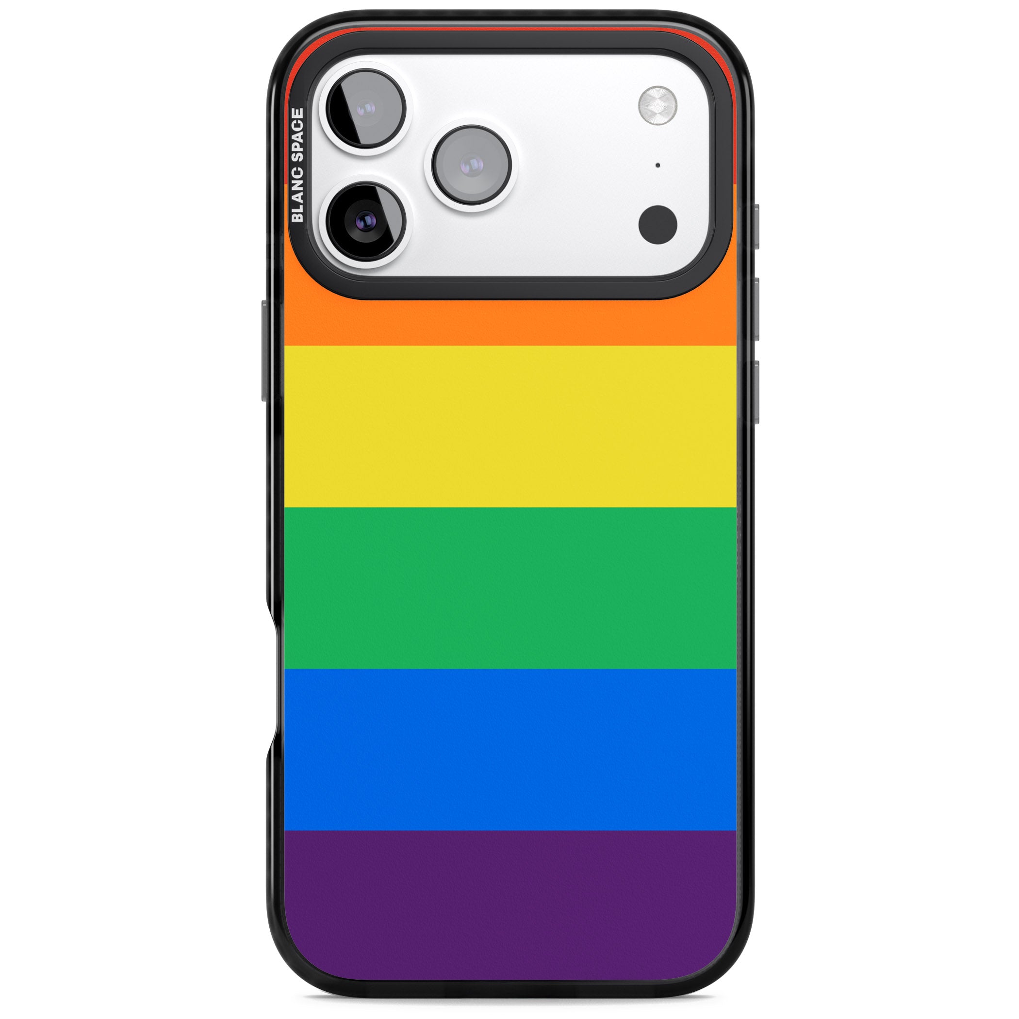 Rainbow Stripes iPhone 17 Pro Impact Black Phone Case