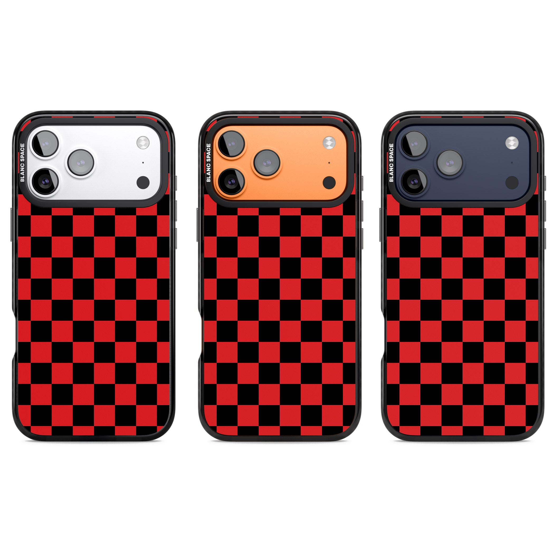 Red Black Checkered iPhone 17 Pro Impact Black Phone Case APT Impact Protection