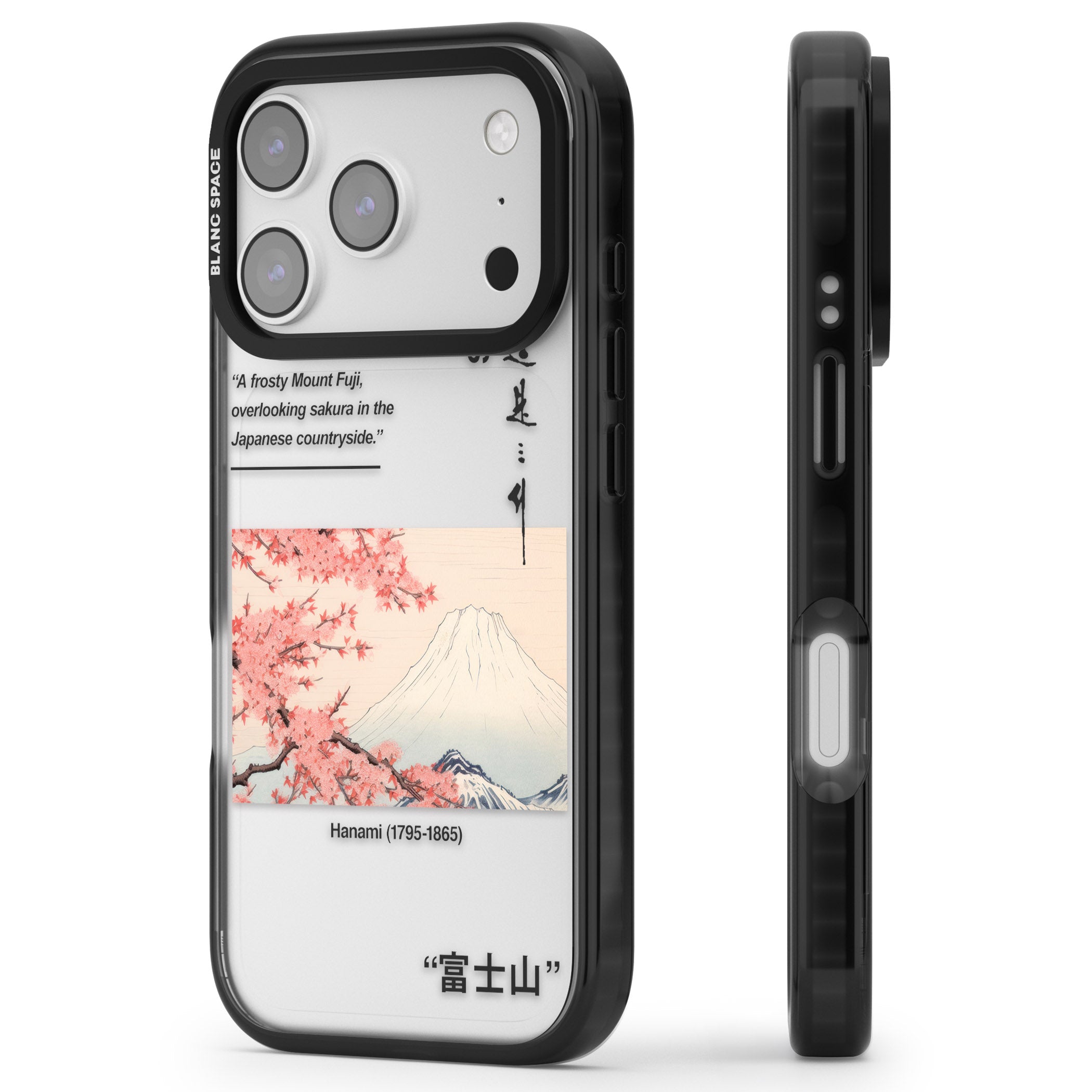 Hanami iPhone 17 Pro Impact Black Phone Case Side Profile