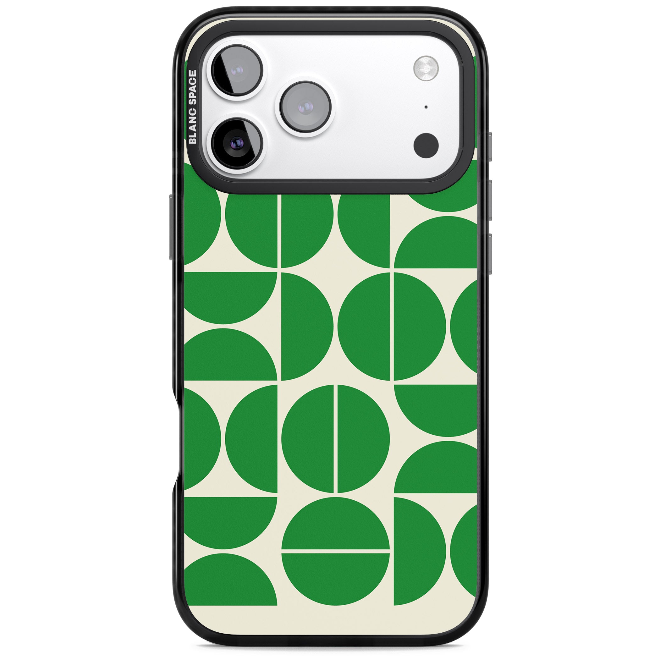 Retro Green Circles iPhone 17 Pro Impact Black Phone Case